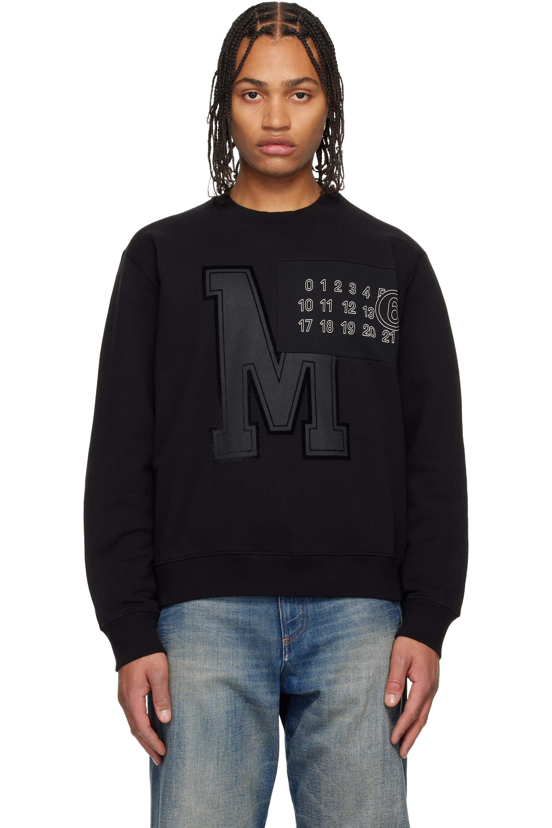 MM6 Maison Margiela - Pull molletonné noir à logo imprimé