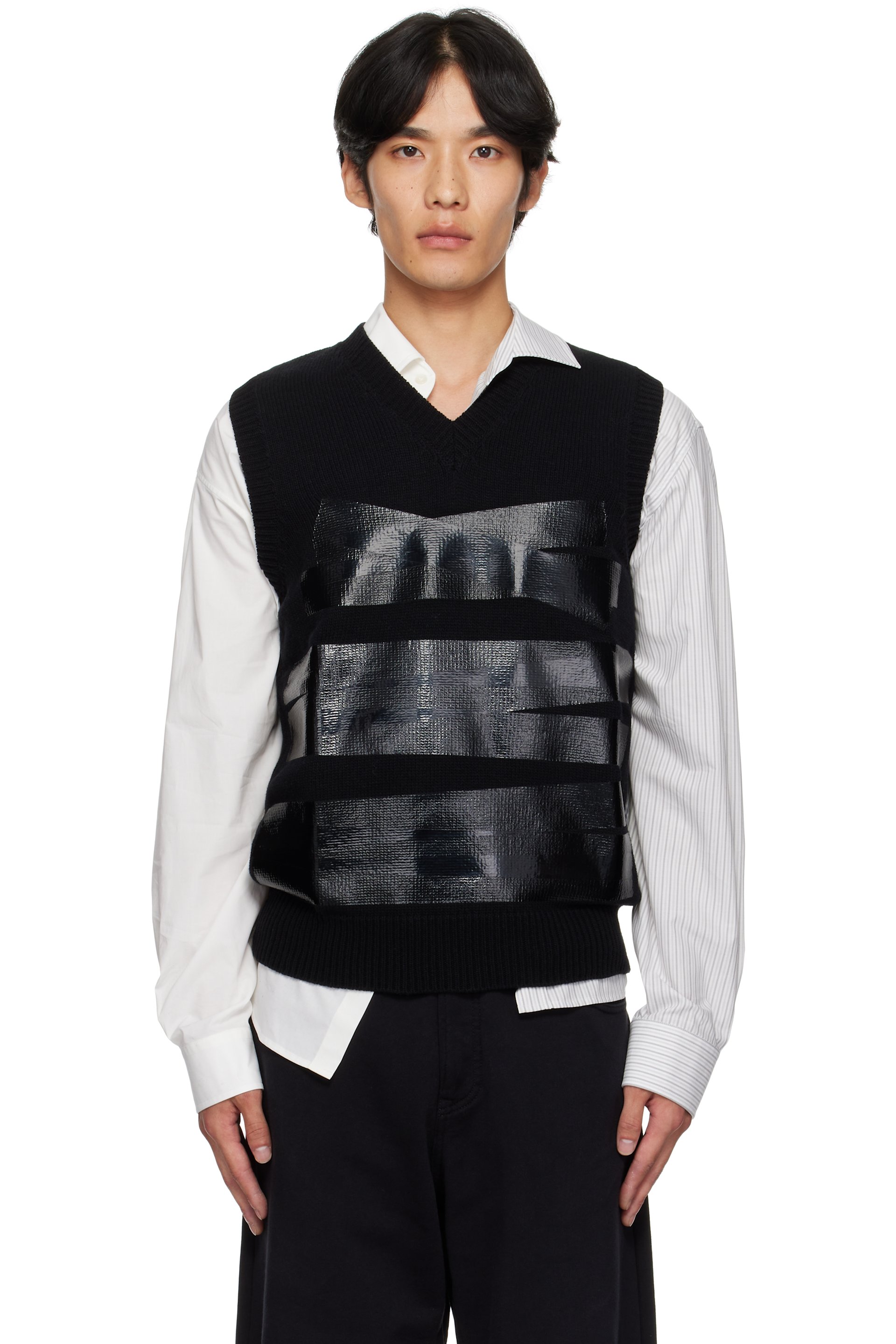 MM6 Maison Margiela - Black Taped Label Sweater