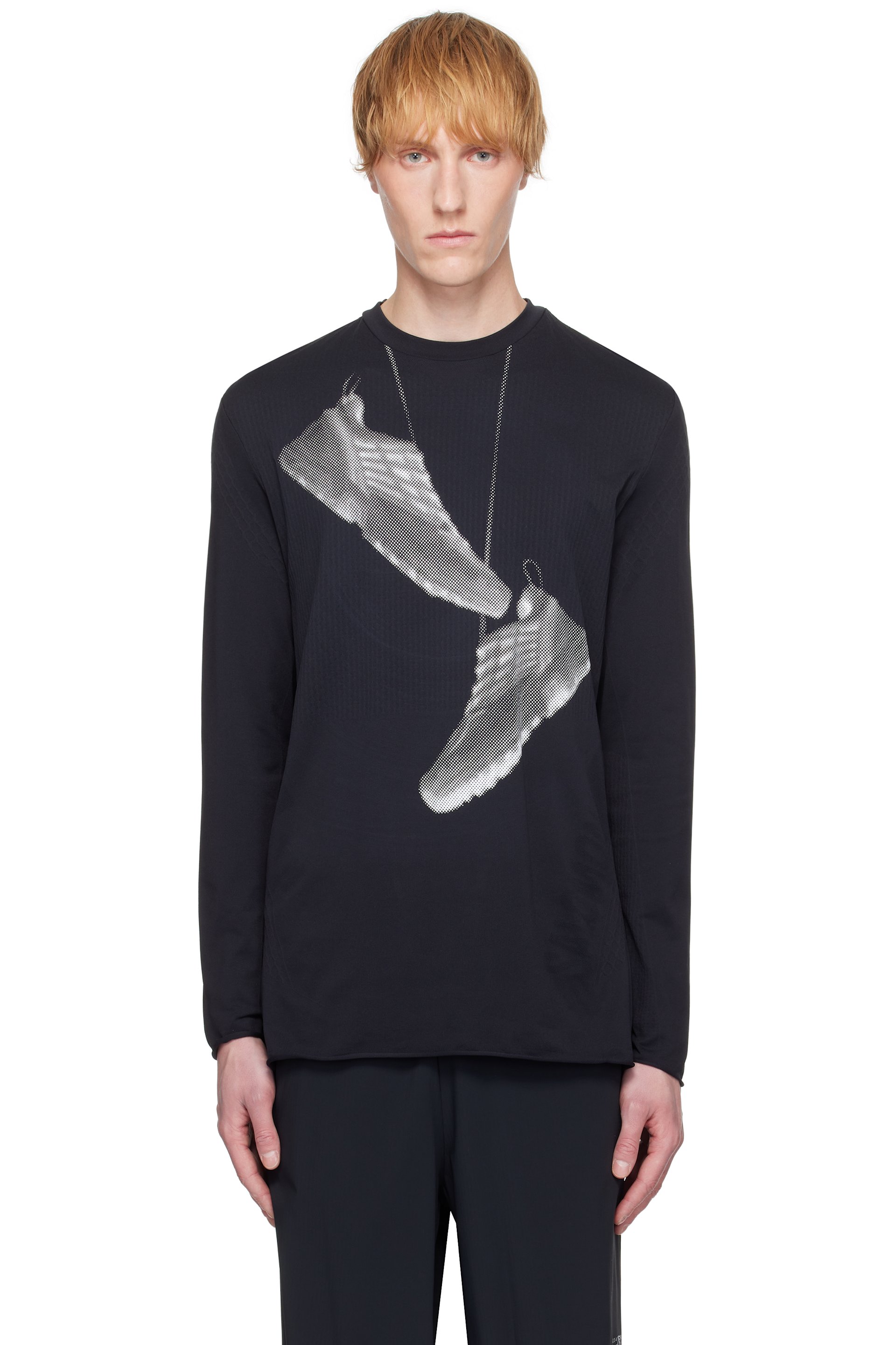 MM6 Maison Margiela - 블랙 Salomon 스니커 프린트 티셔츠