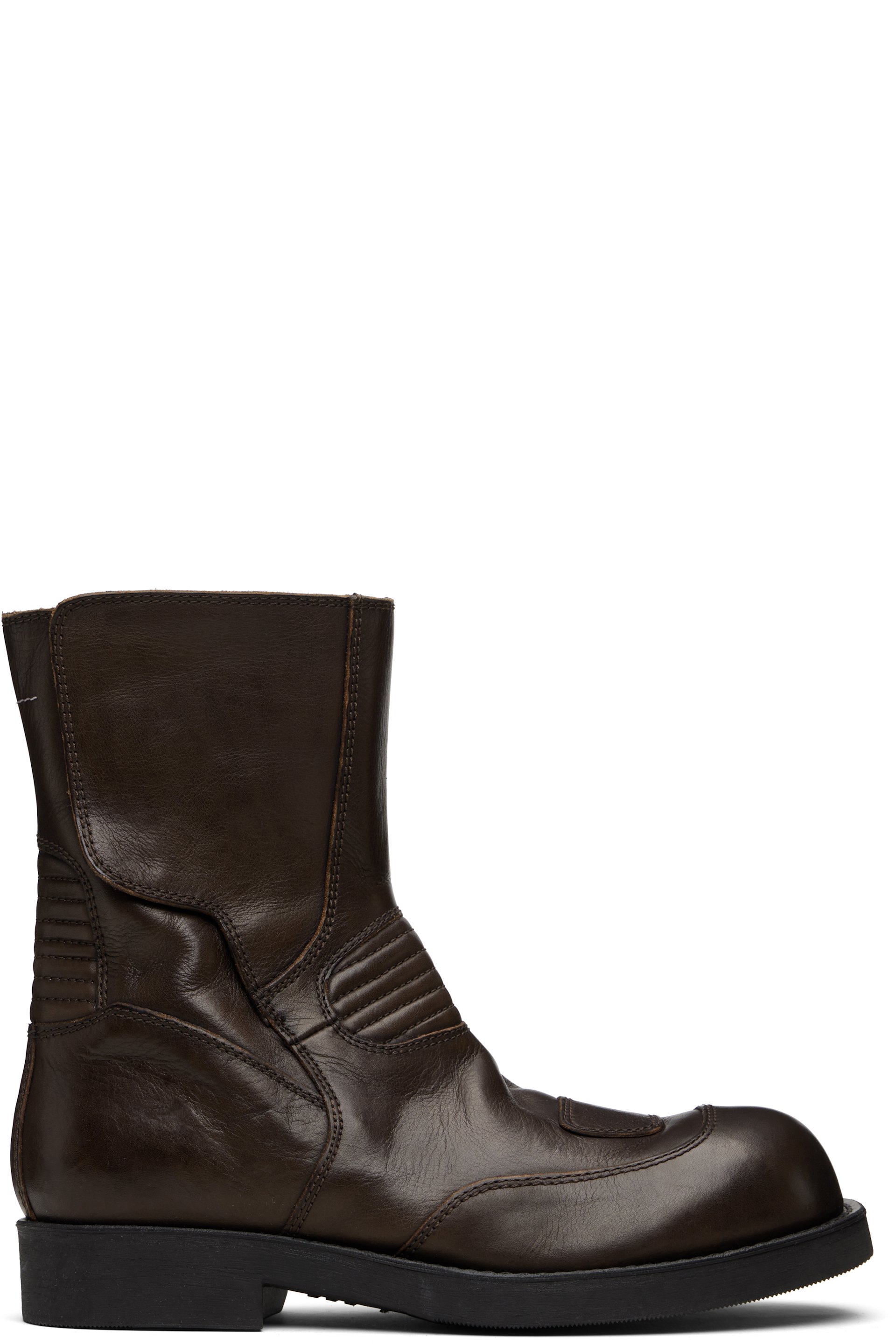 MM6 Maison Margiela - Brown Biker Boots