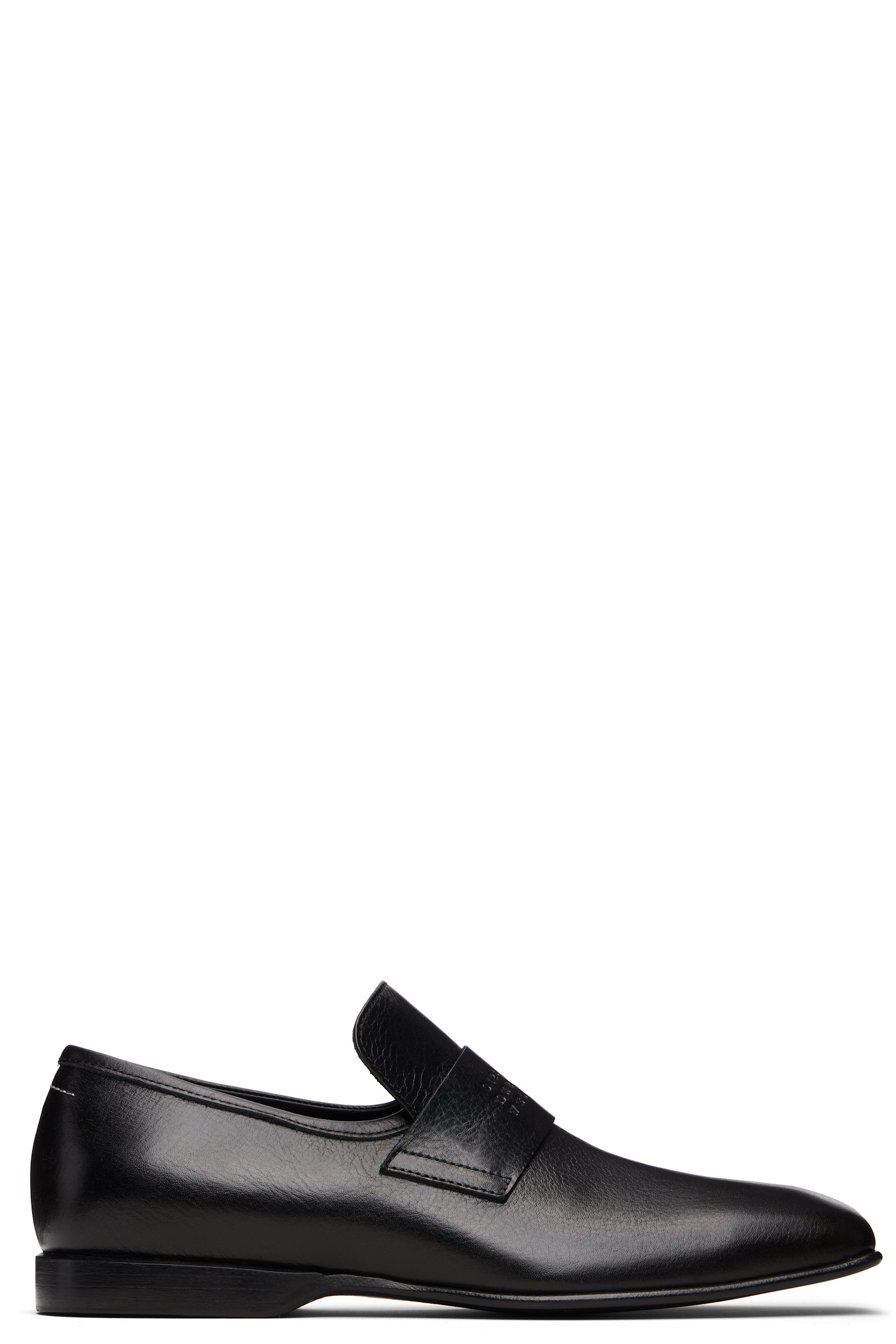 MM6 Maison Margiela - Black Grain Leather Loafers