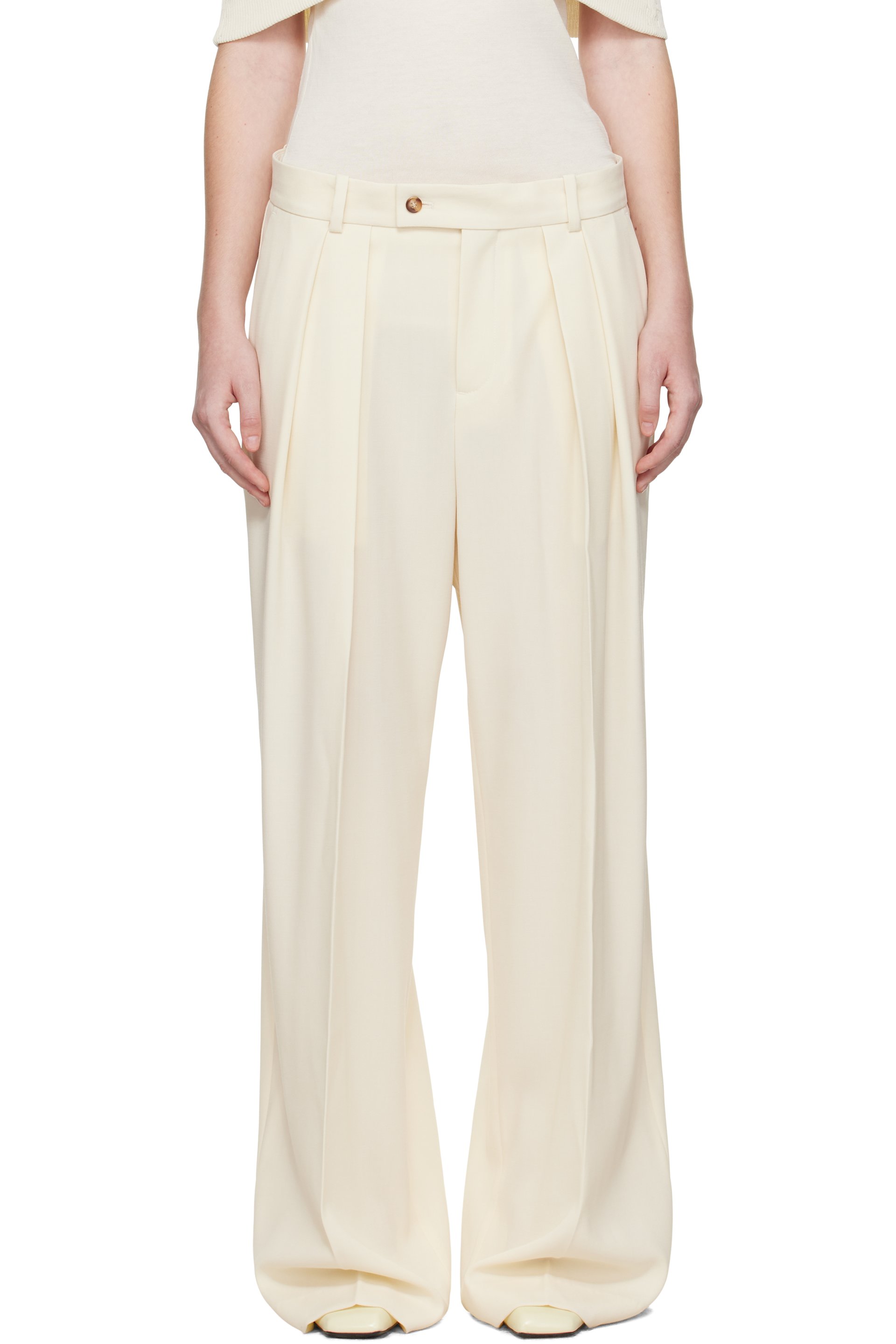 La Collection - Pantalon Ira blanc cassé