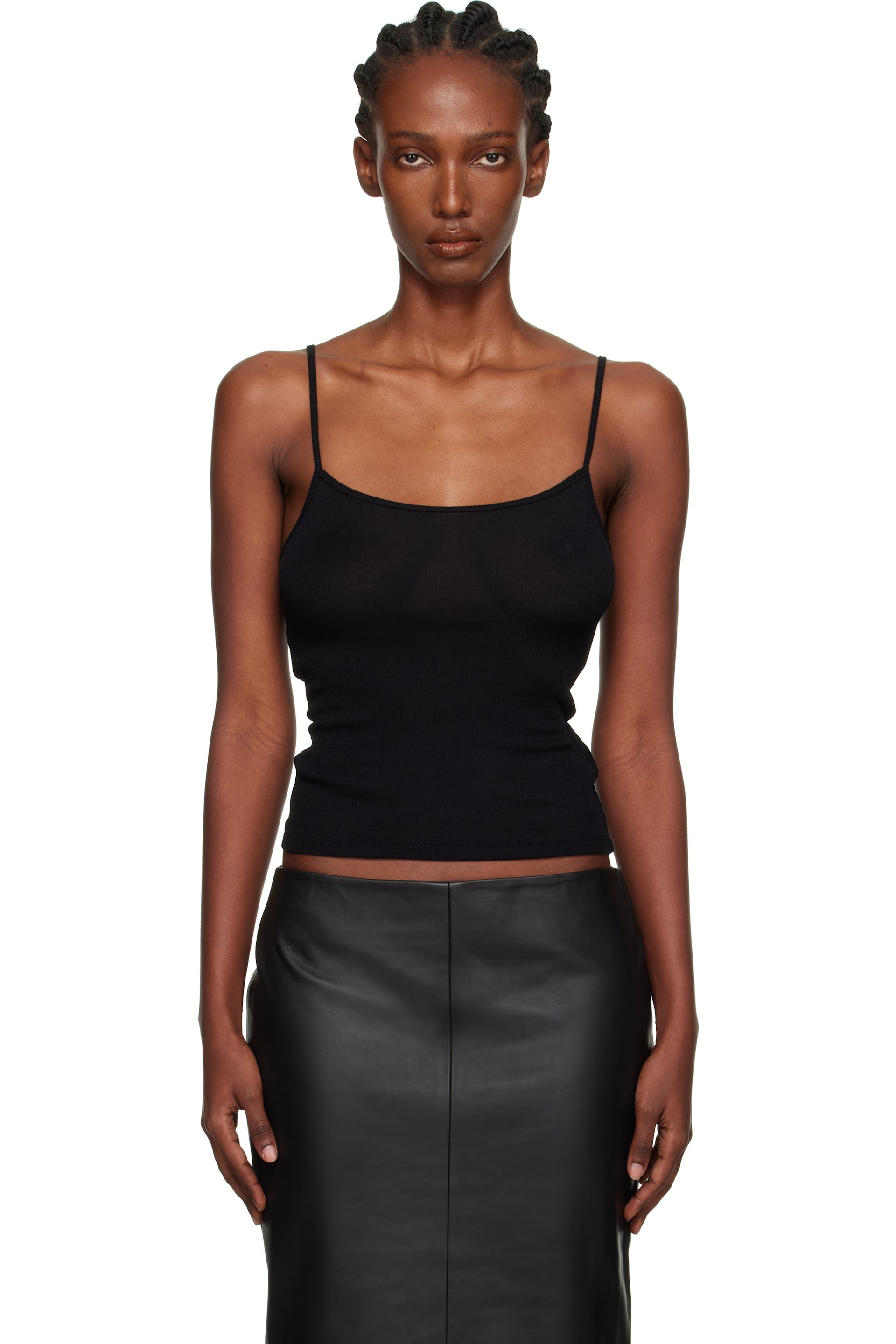 St. Agni - Micro camisole noire en laine