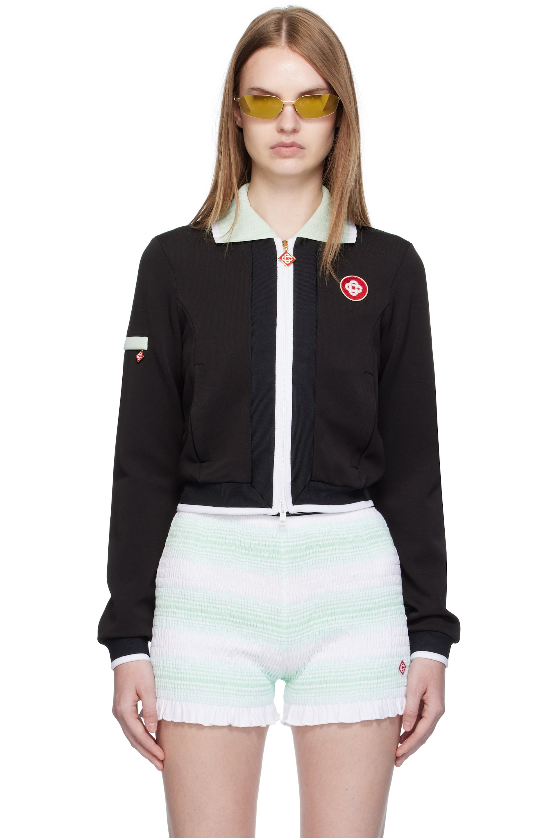Casablanca - Blouson de survêtement noir en viscose