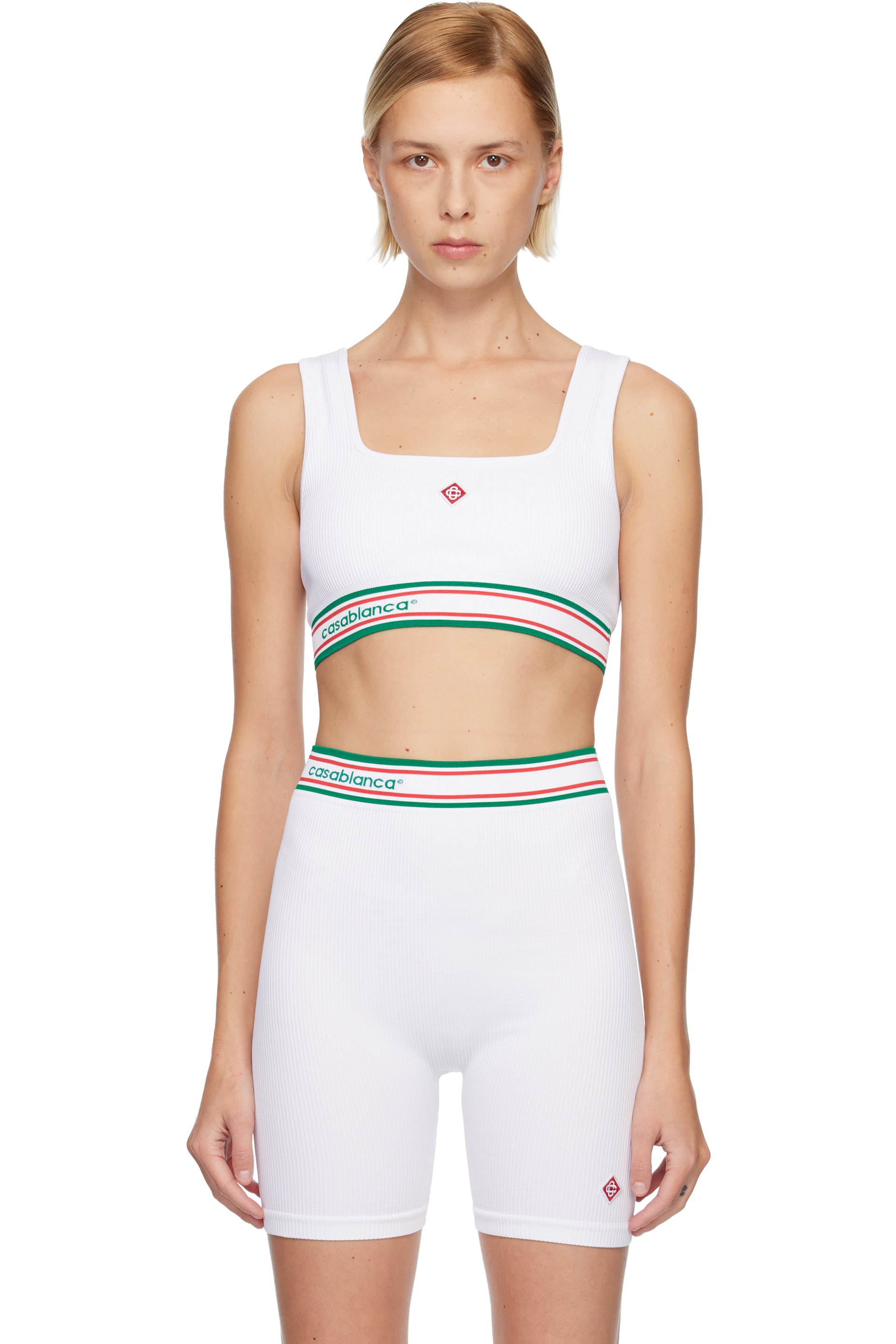 Casablanca - Soutien-gorge de sport sans coutures blanc