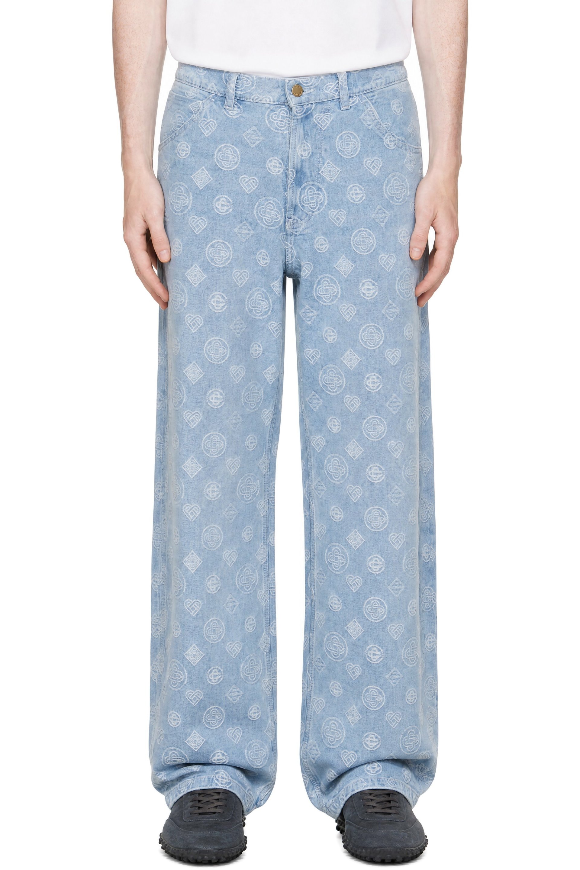 Casablanca - Blue Relaxed-Fit Monogram Jeans