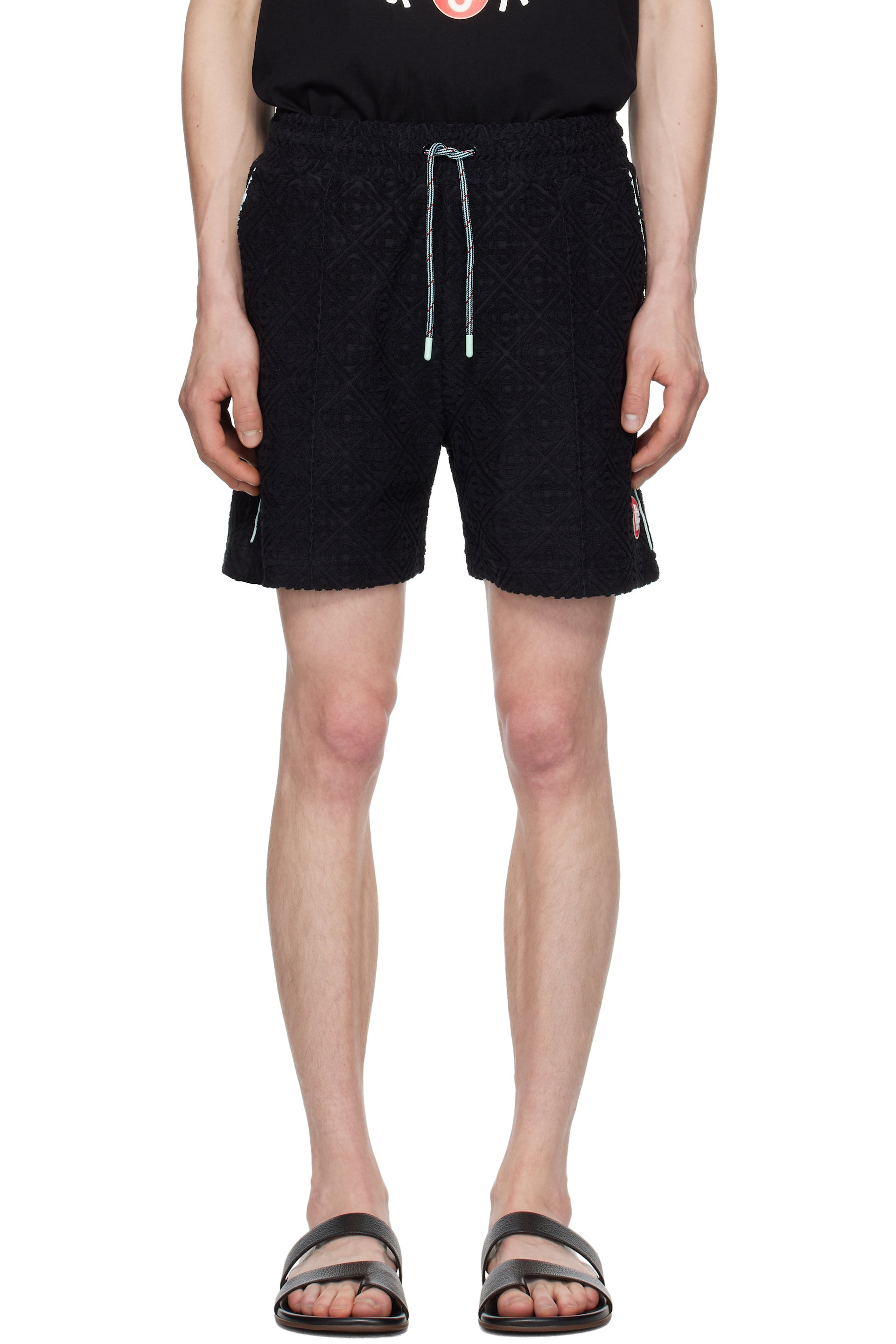 Casablanca - Black Monogram Jacquard Towelling Shorts