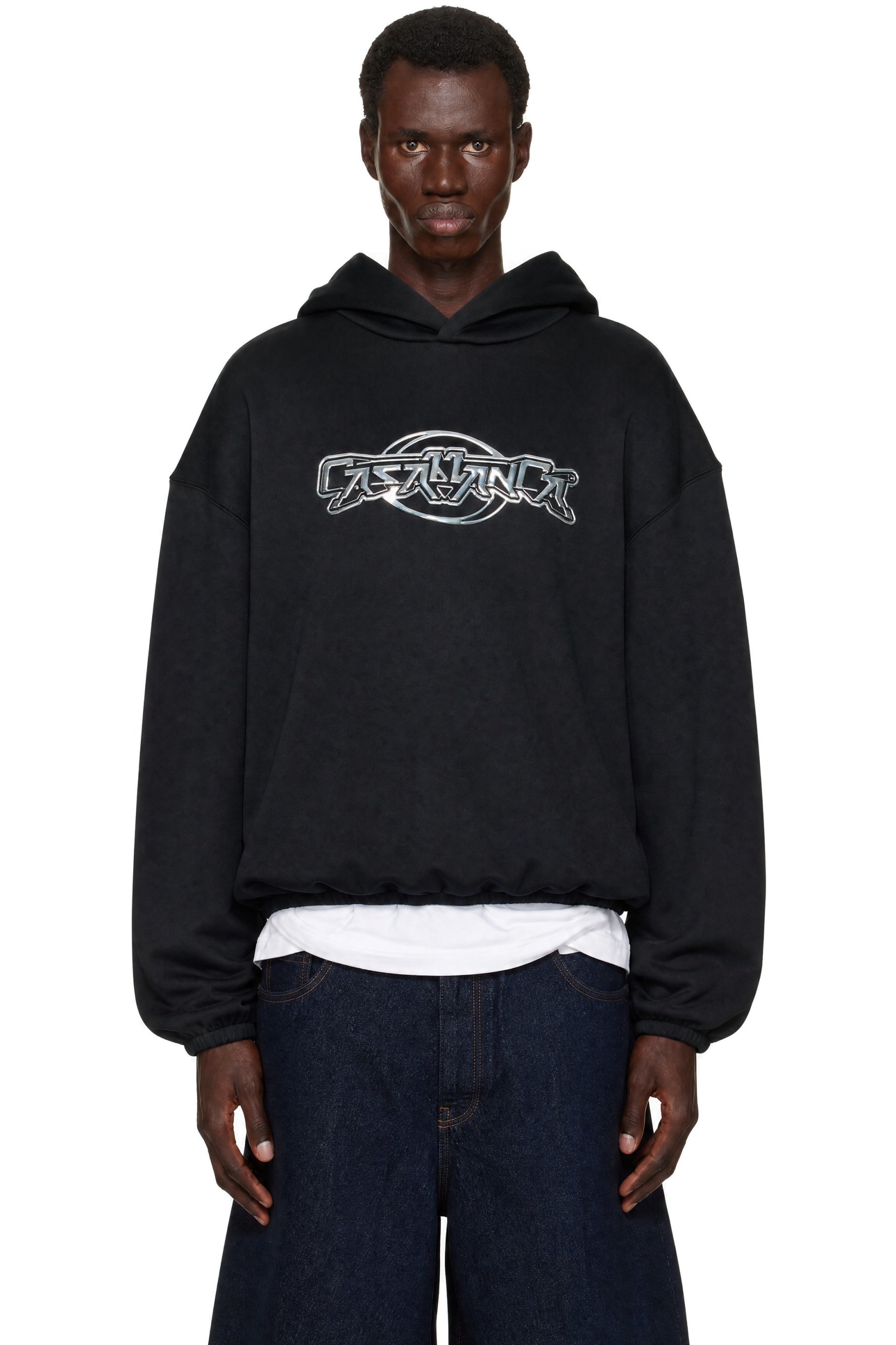 Casablanca - Black Oversized Panelled Hoodie