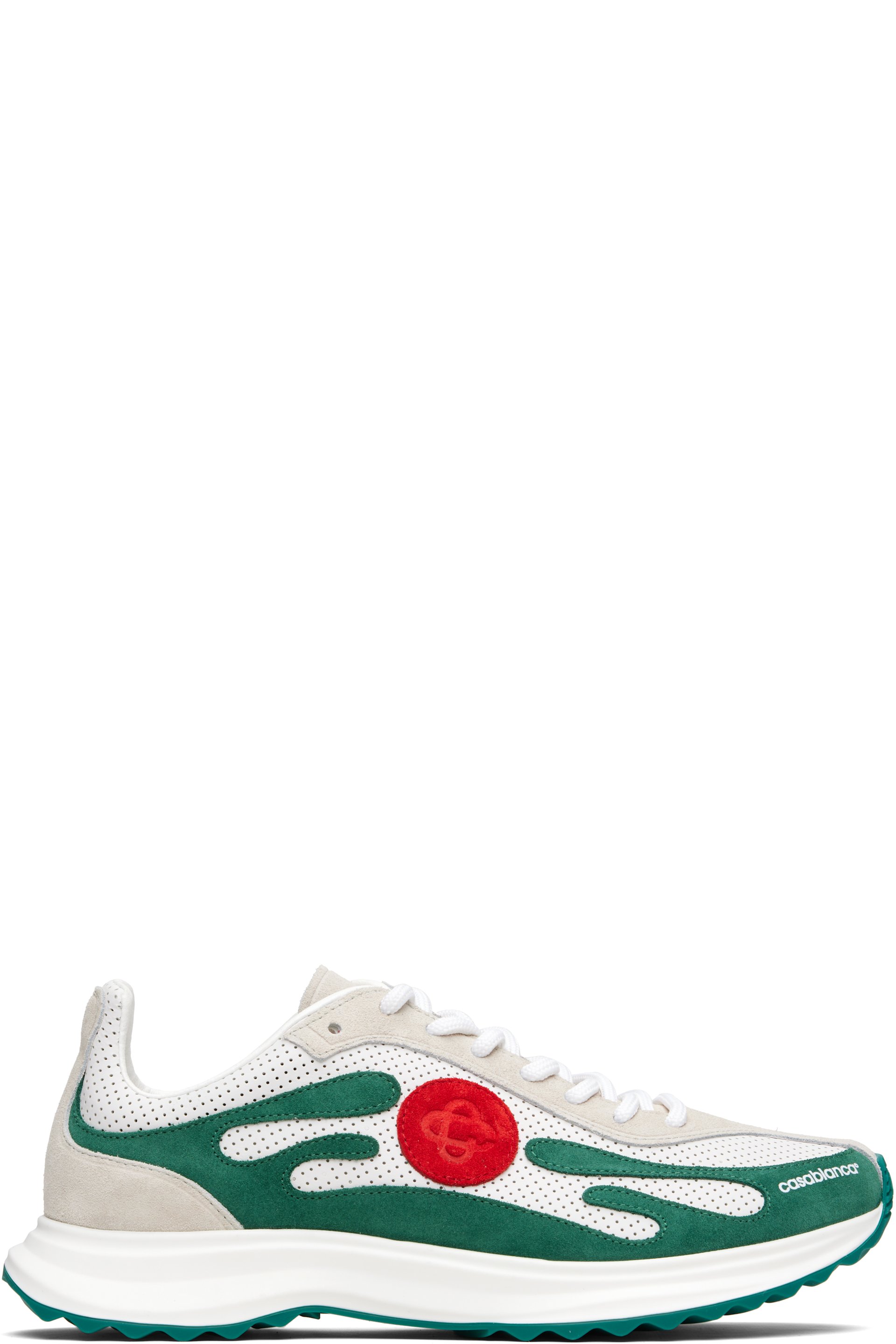 Casablanca - White & Green Stade Sneakers