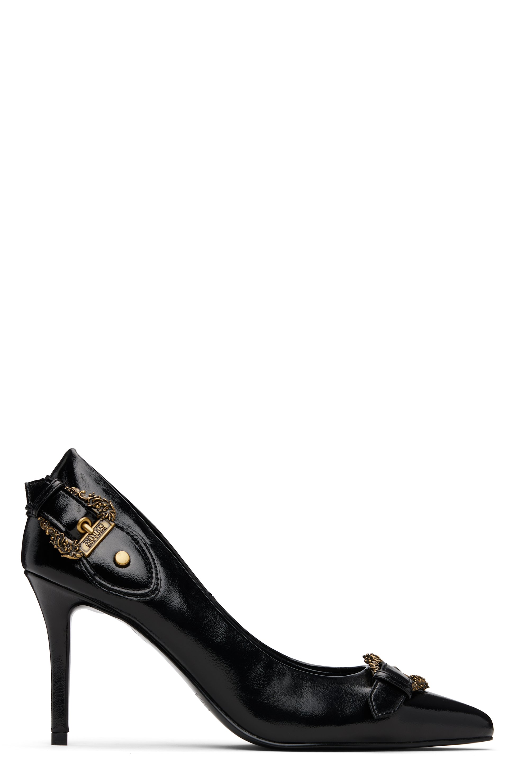 Versace Jeans Couture - Black Scarlett Baroque Buckle Heels