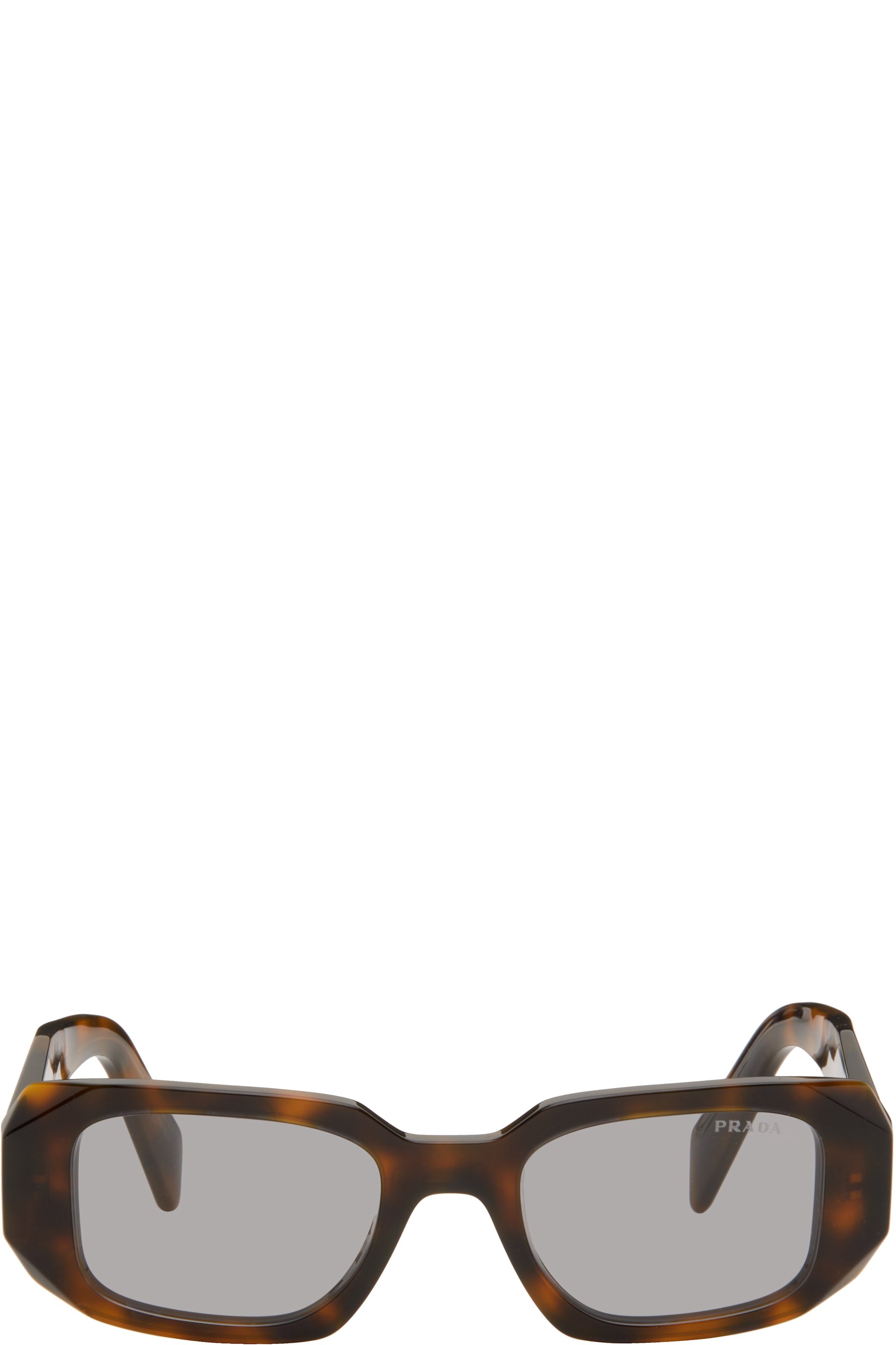 Prada Eyewear - Brown Symbole Rectangular Sunglasses