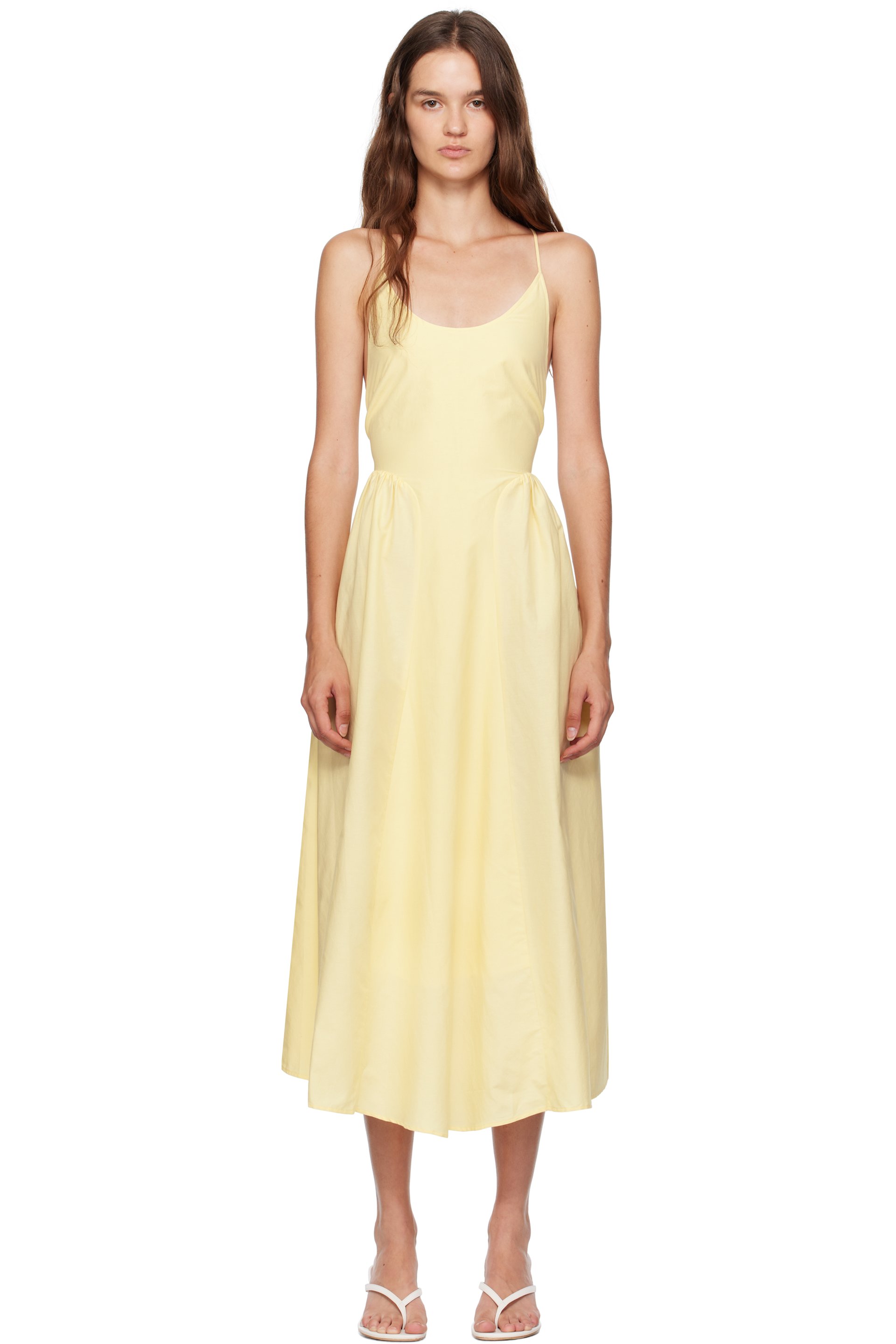 Silk Laundry - Robe midi Dive jaune