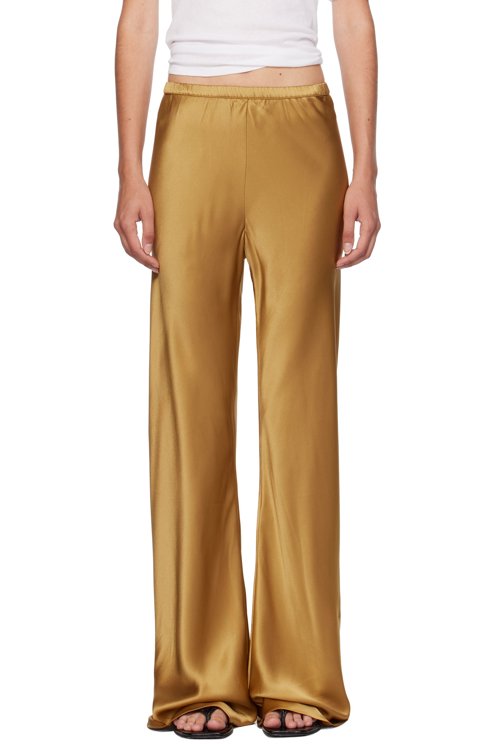 Silk Laundry - Gold Bias Cut Lounge Pants