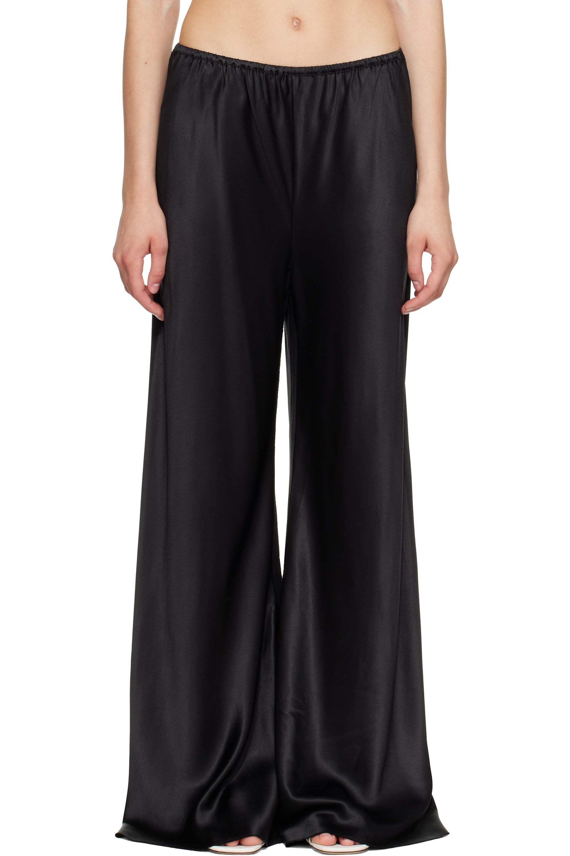 Silk Laundry - Black Bias Cut Trousers