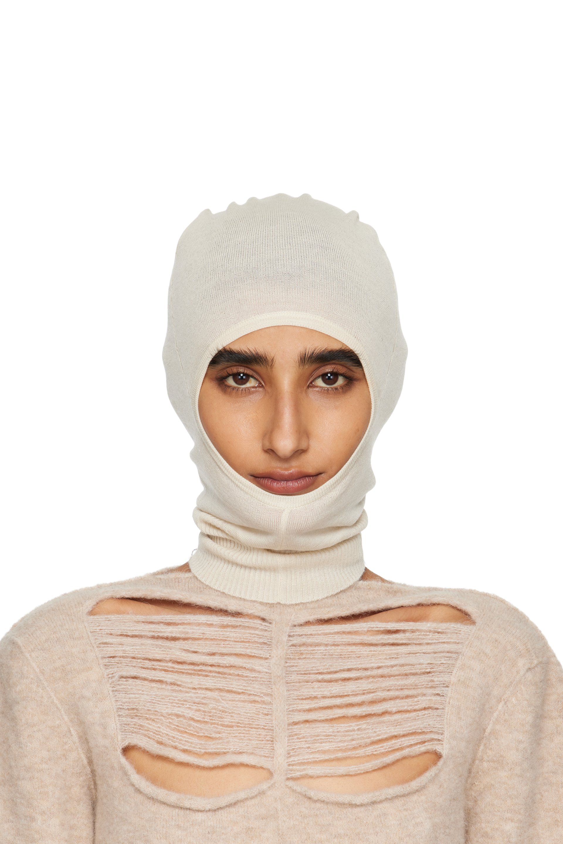 Rick Owens - Passe-montagne Skull blanc cassé - Concordians