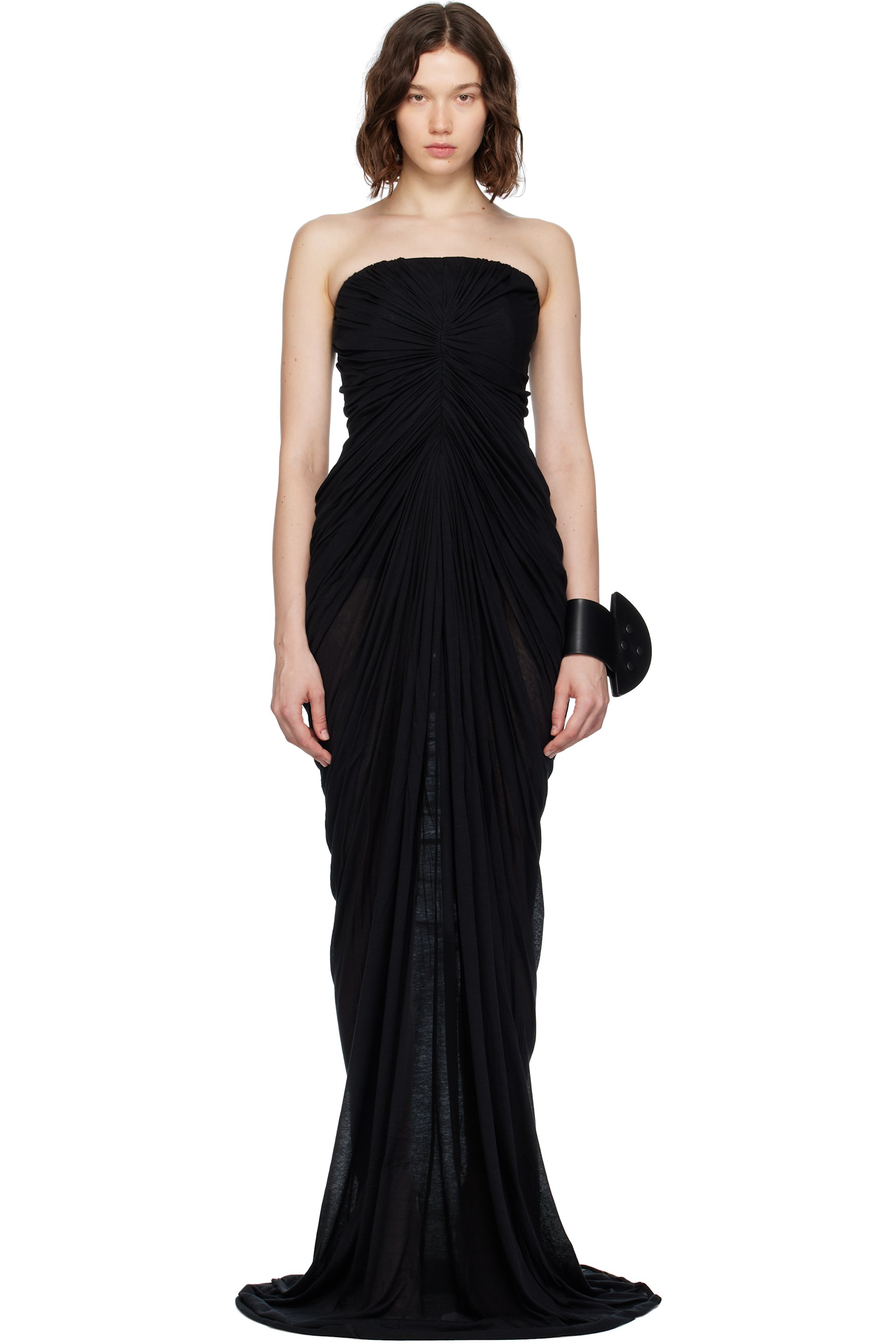 Rick Owens - Robe longue Unstable noir à bustier - Concordians