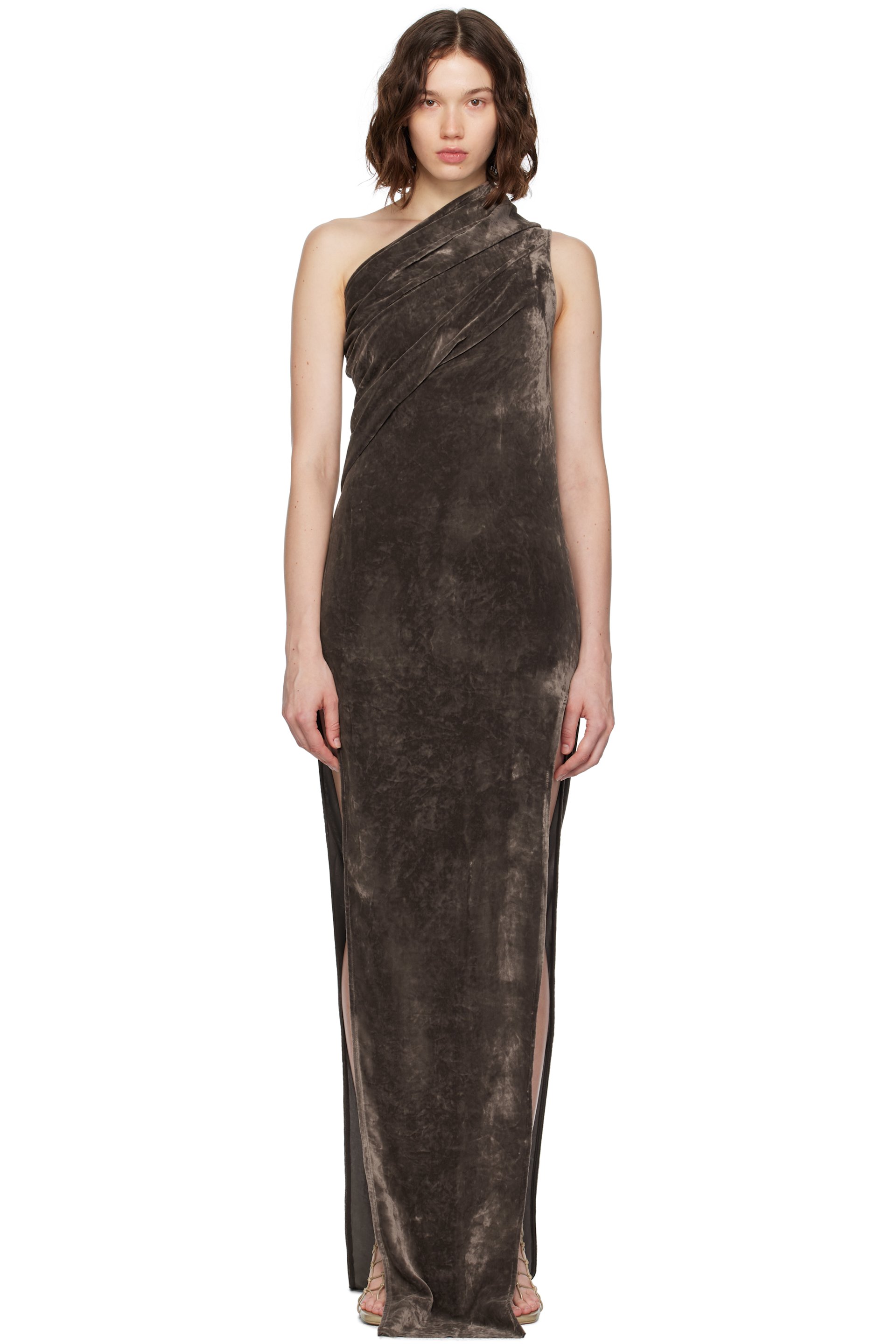 Rick Owens - Robe longue Athena Arrowhead grise - Concordians