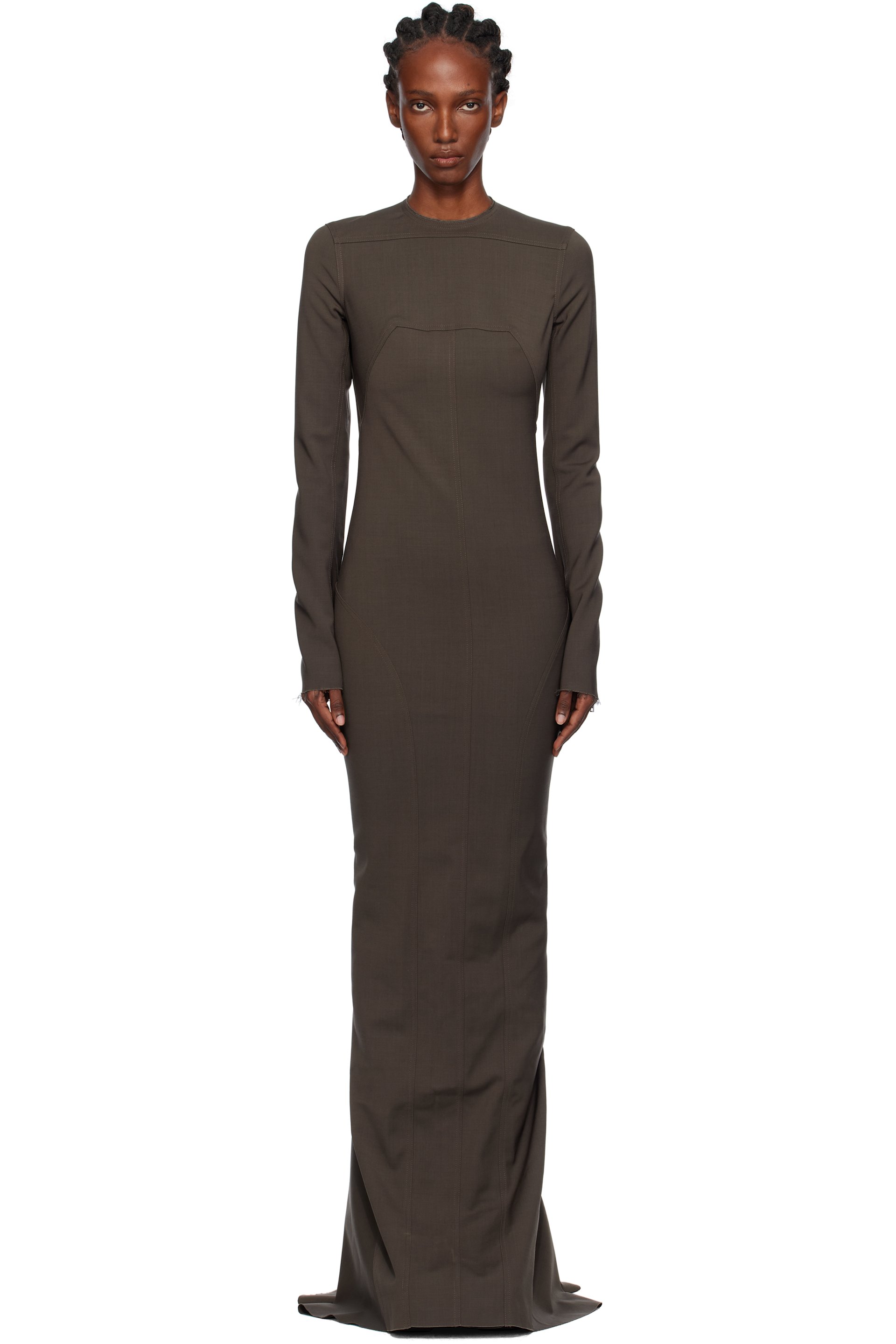 Rick Owens - Robe longue Mallot grise en laine - Concordians