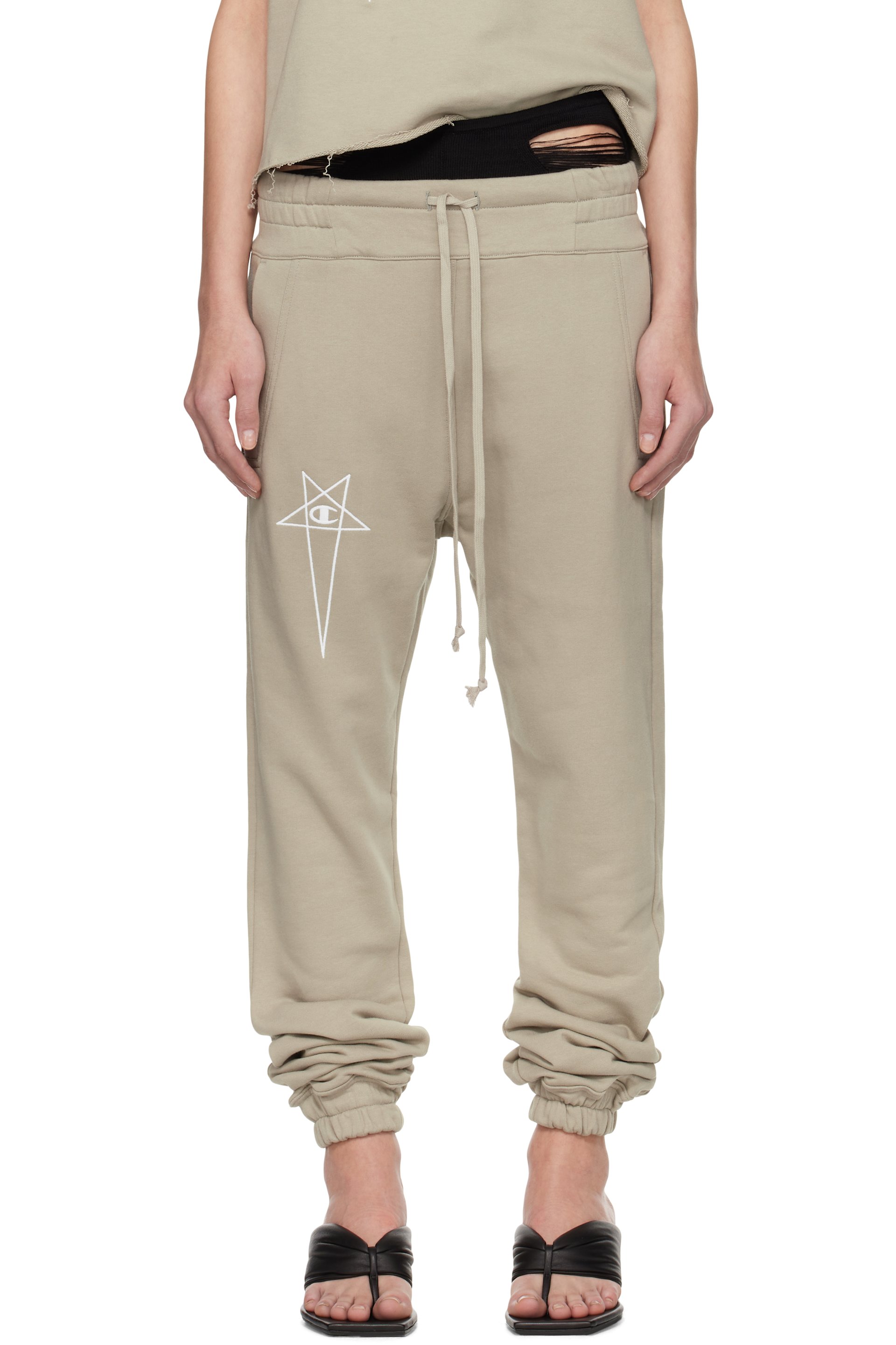 Rick Owens - Pantalon de survêtement blanc cassé édition Champion