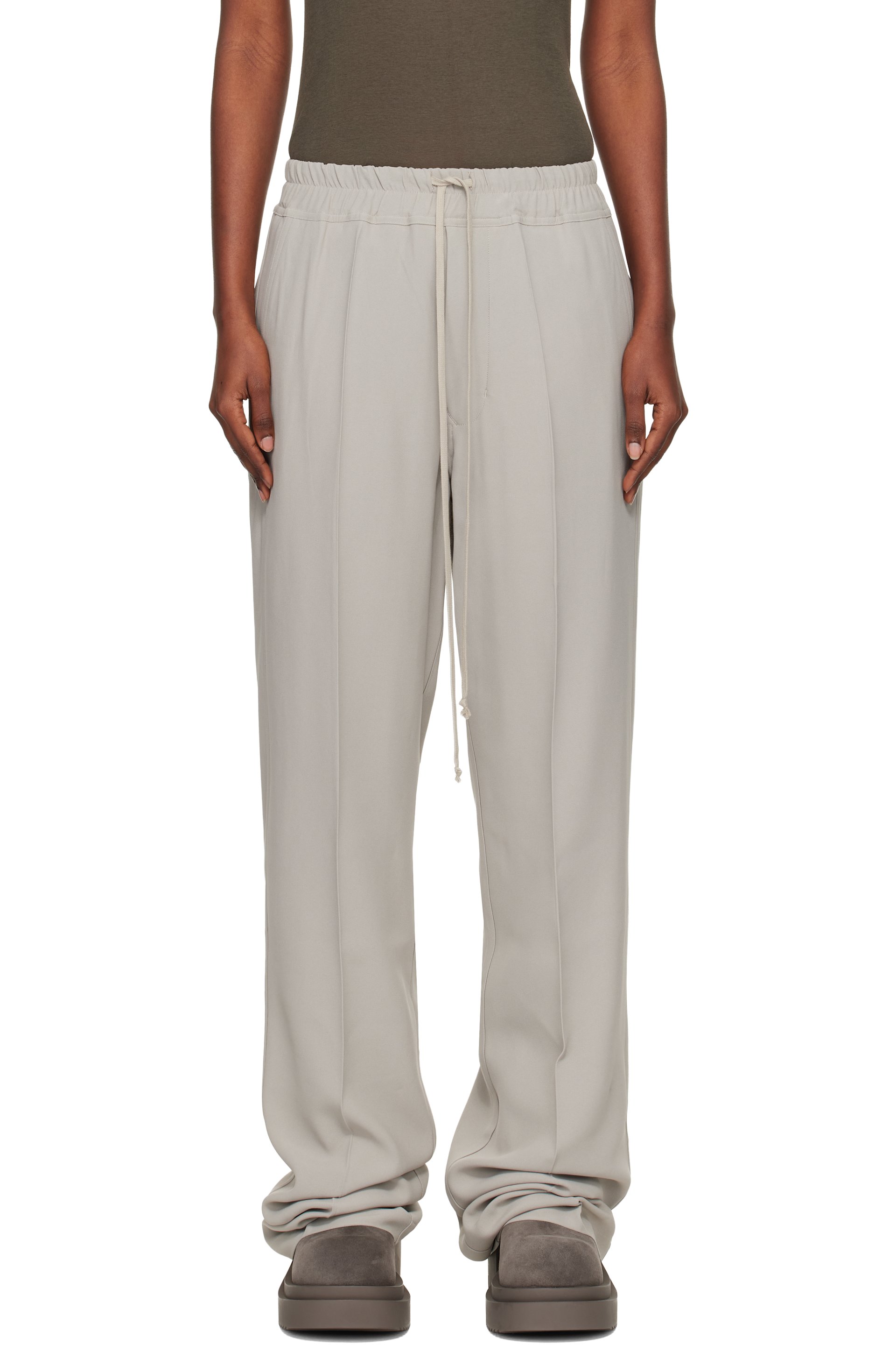 Rick Owens - Pantalon Dietrich blanc cassé à cordon coulissant - Concordians