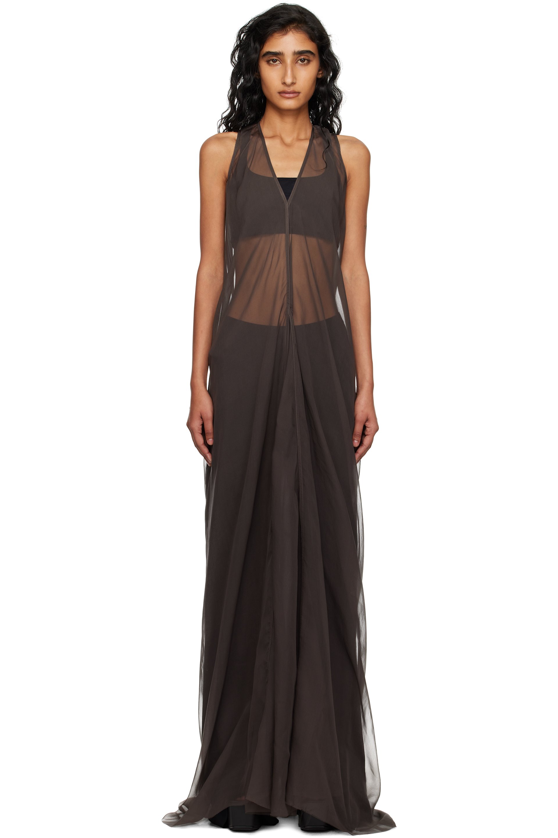 Rick Owens - Robe longue sans manches Dustulator grise - Concordians