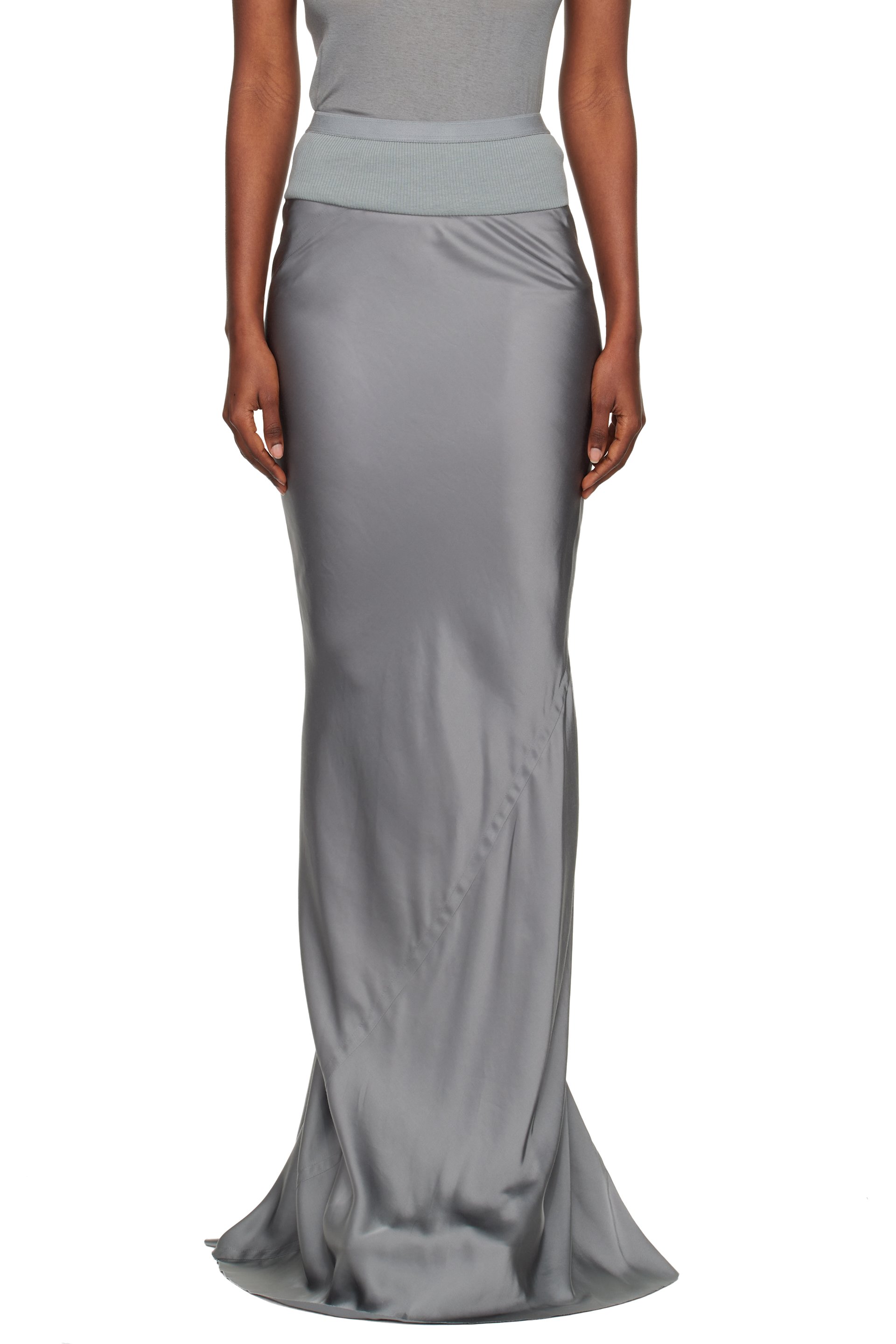 Rick Owens - Gray Concordians Slim Coda Maxi Skirt
