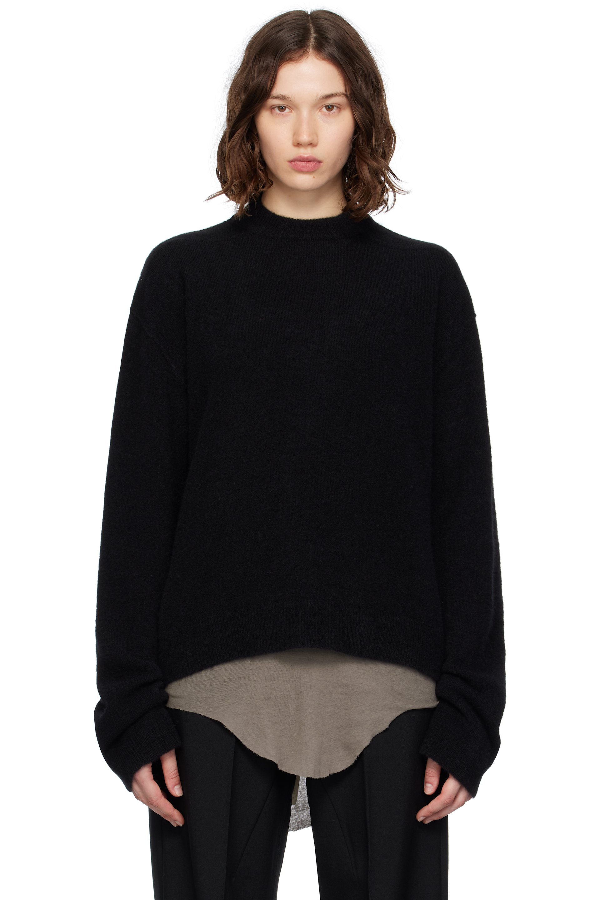 Rick Owens - Pull à manches longues Tommy noir - Concordians