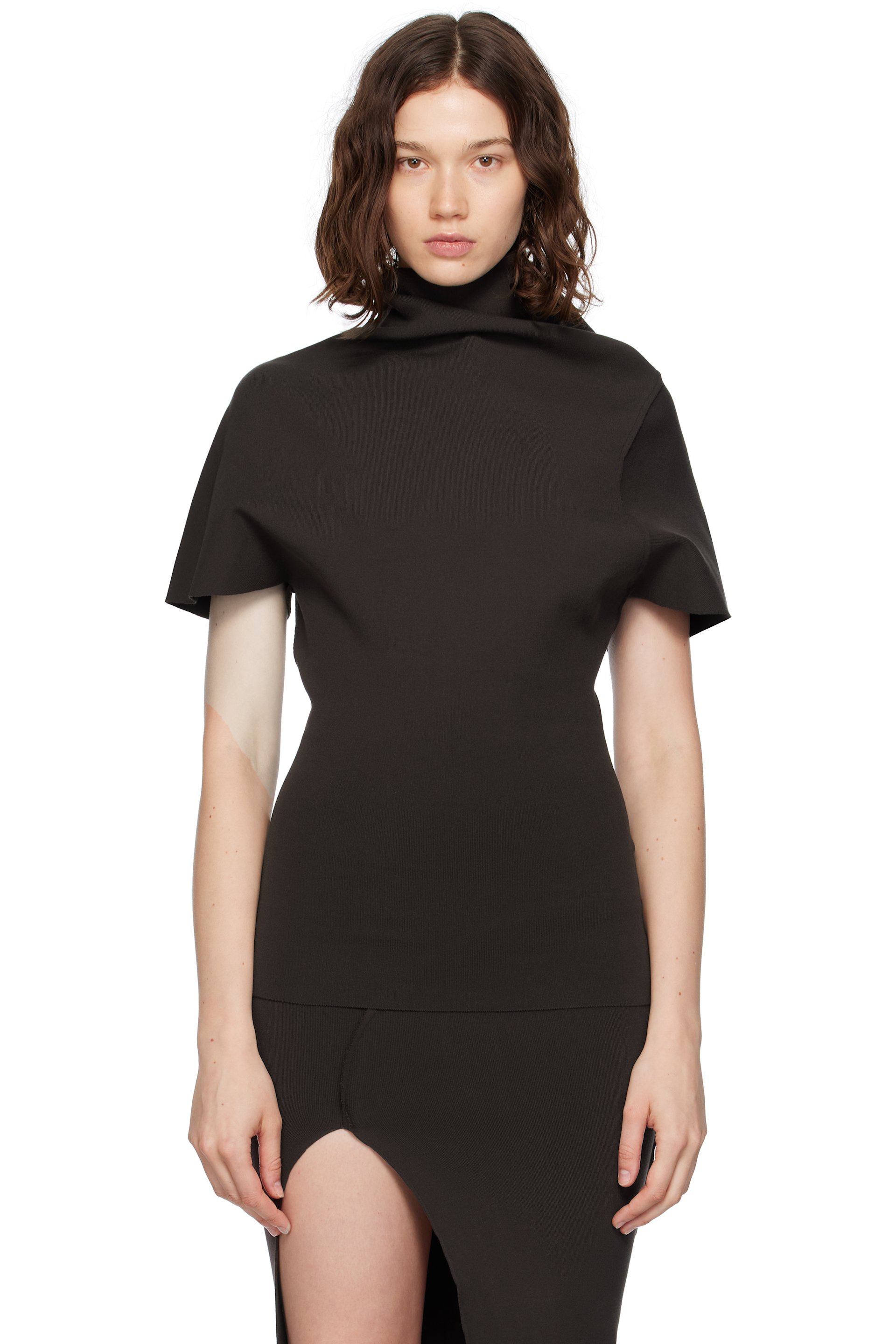 Rick Owens - Haut drapé brun - Concordians