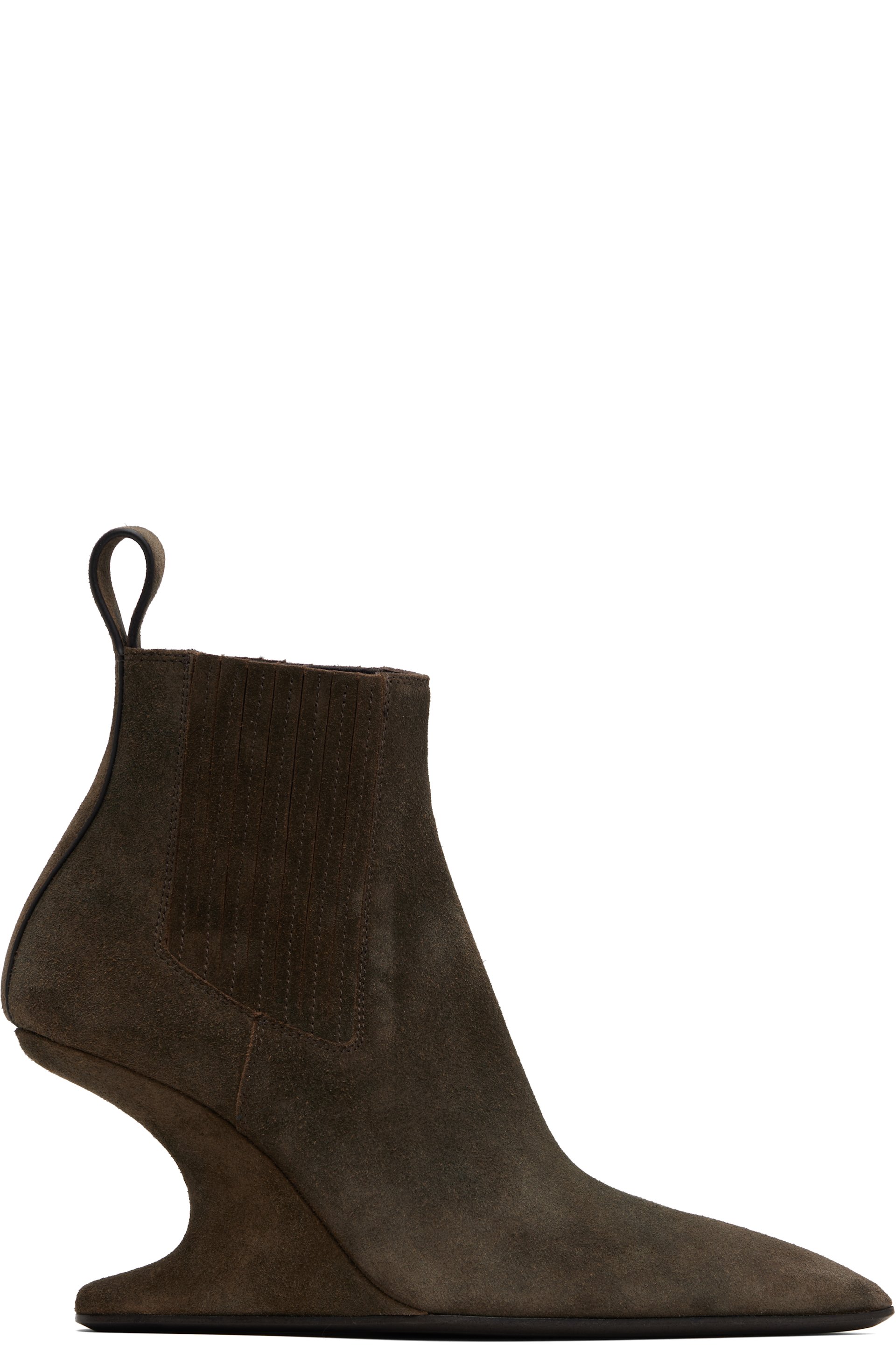 Rick Owens - Bottines Runway brunes à bout pointu - Concordians