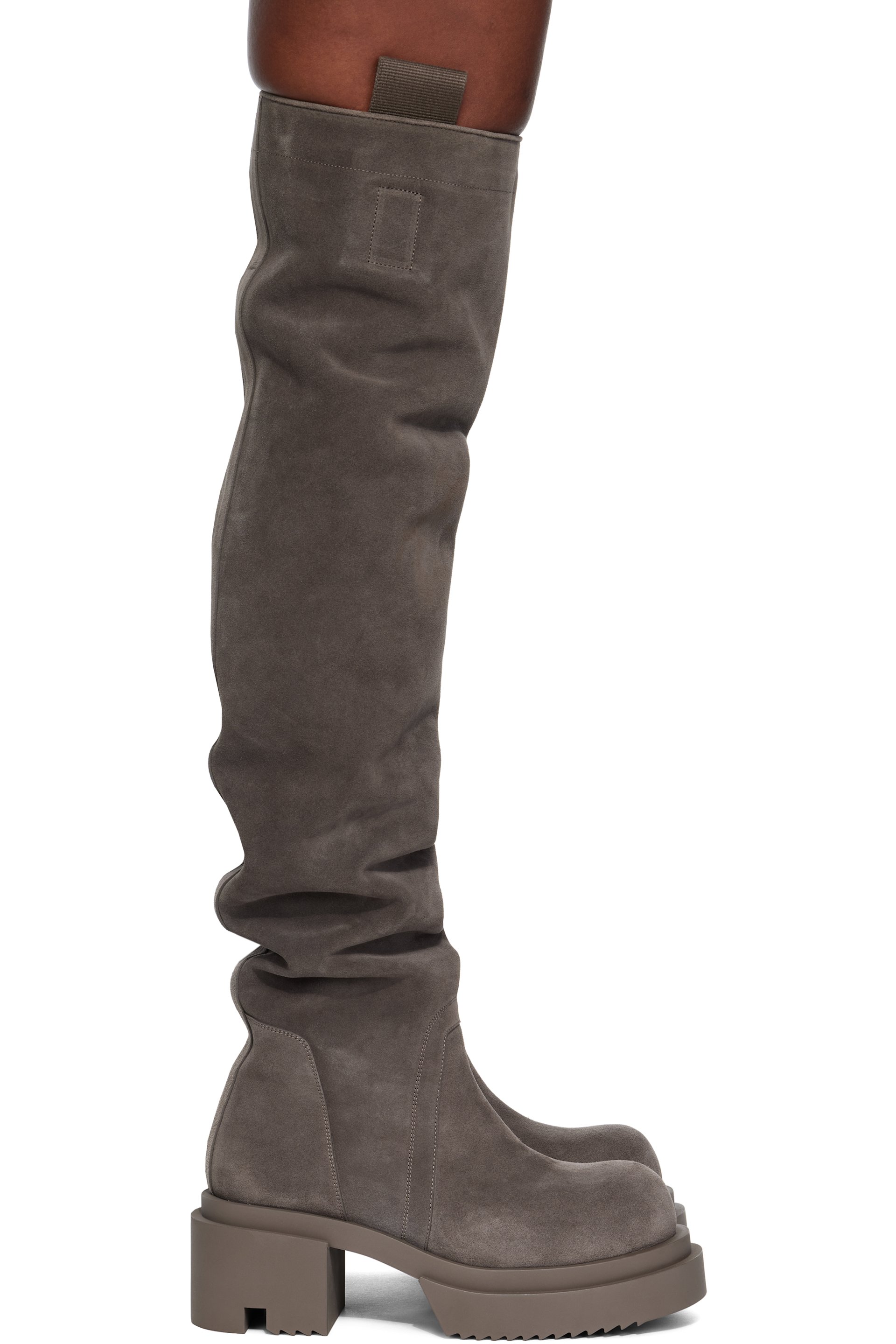 Rick Owens - Gray Concordians Wader Bogun Tall Boots