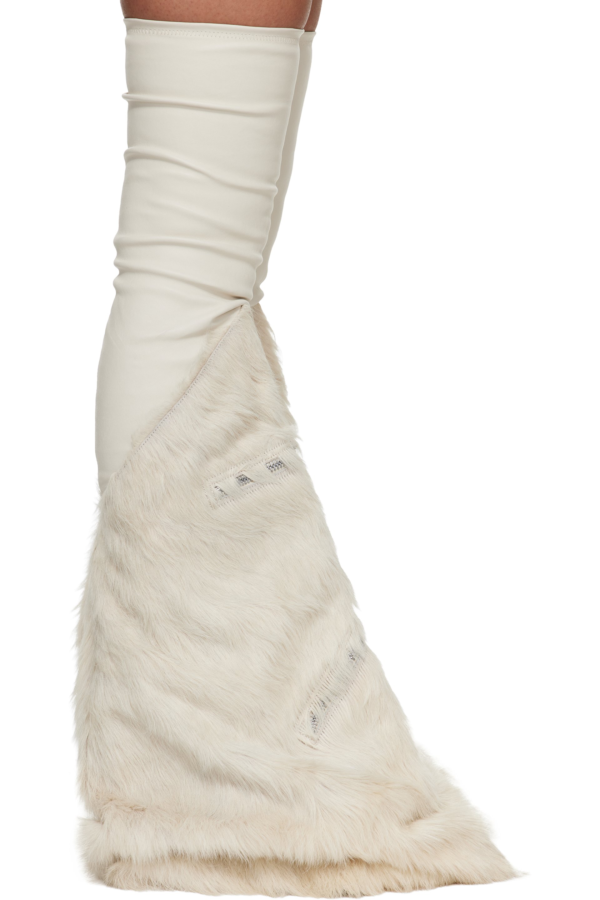 Rick Owens - Bottes hautes de style basket Cargo Fetish blanc cassé - Temple