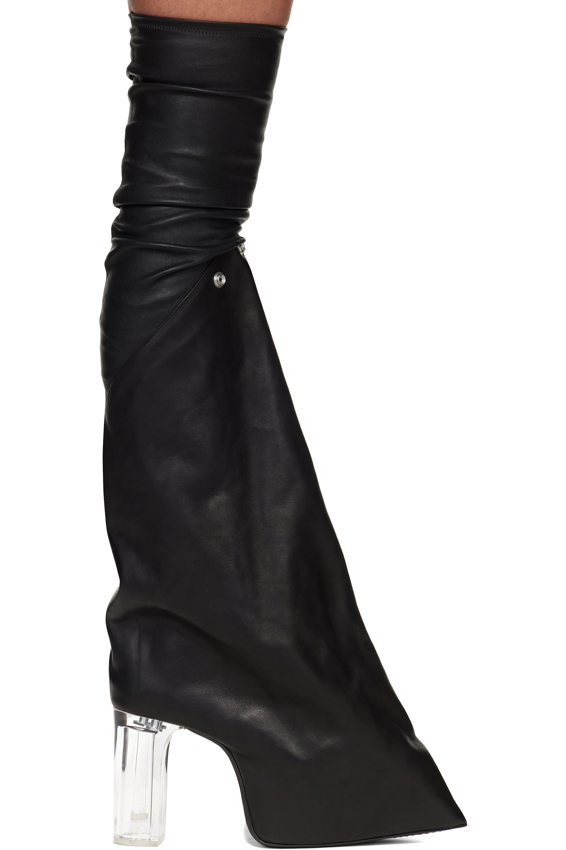Rick Owens - Bottes hautes Taco Kiss noires - Temple