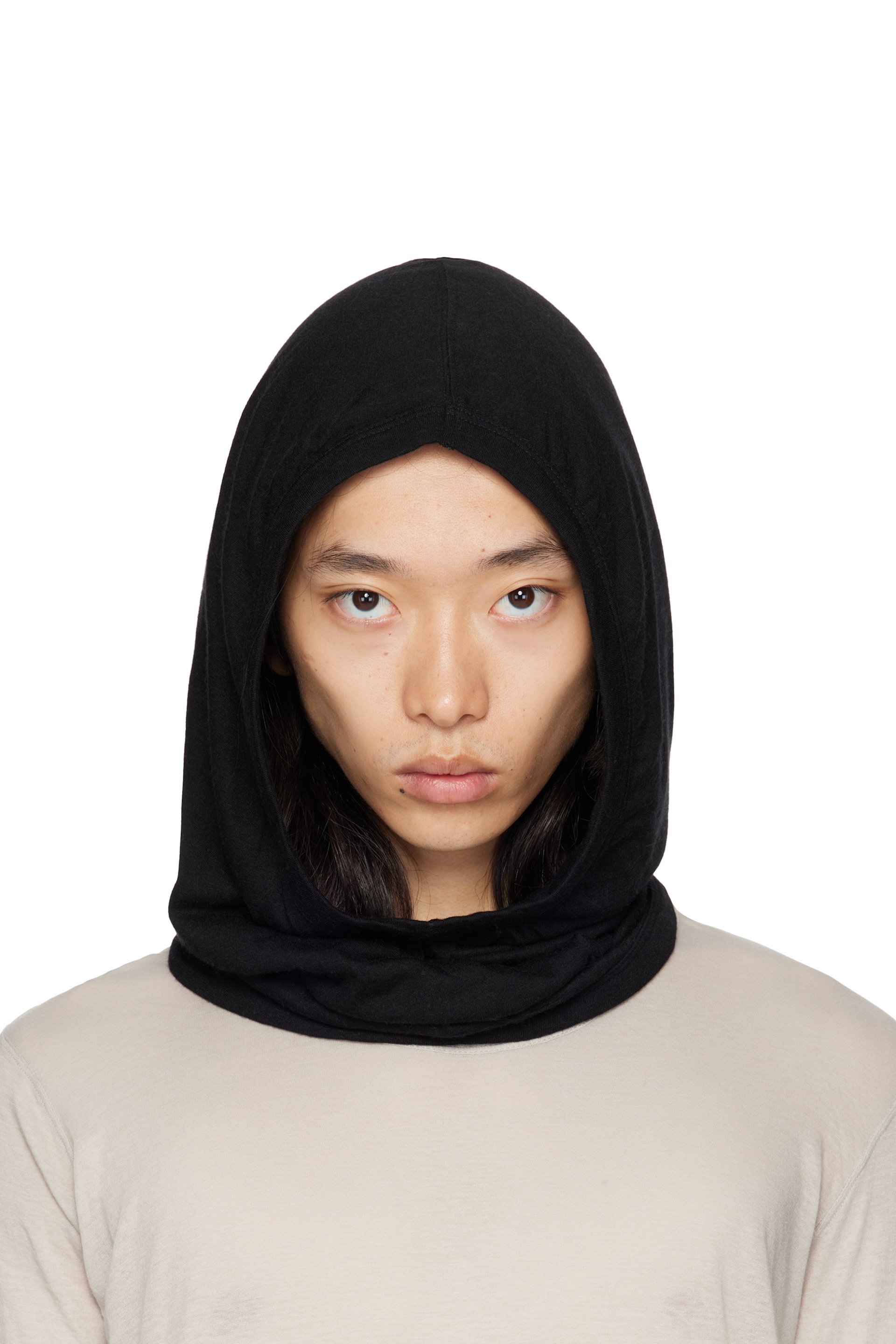 Rick Owens - Black Concordians Knit Hood