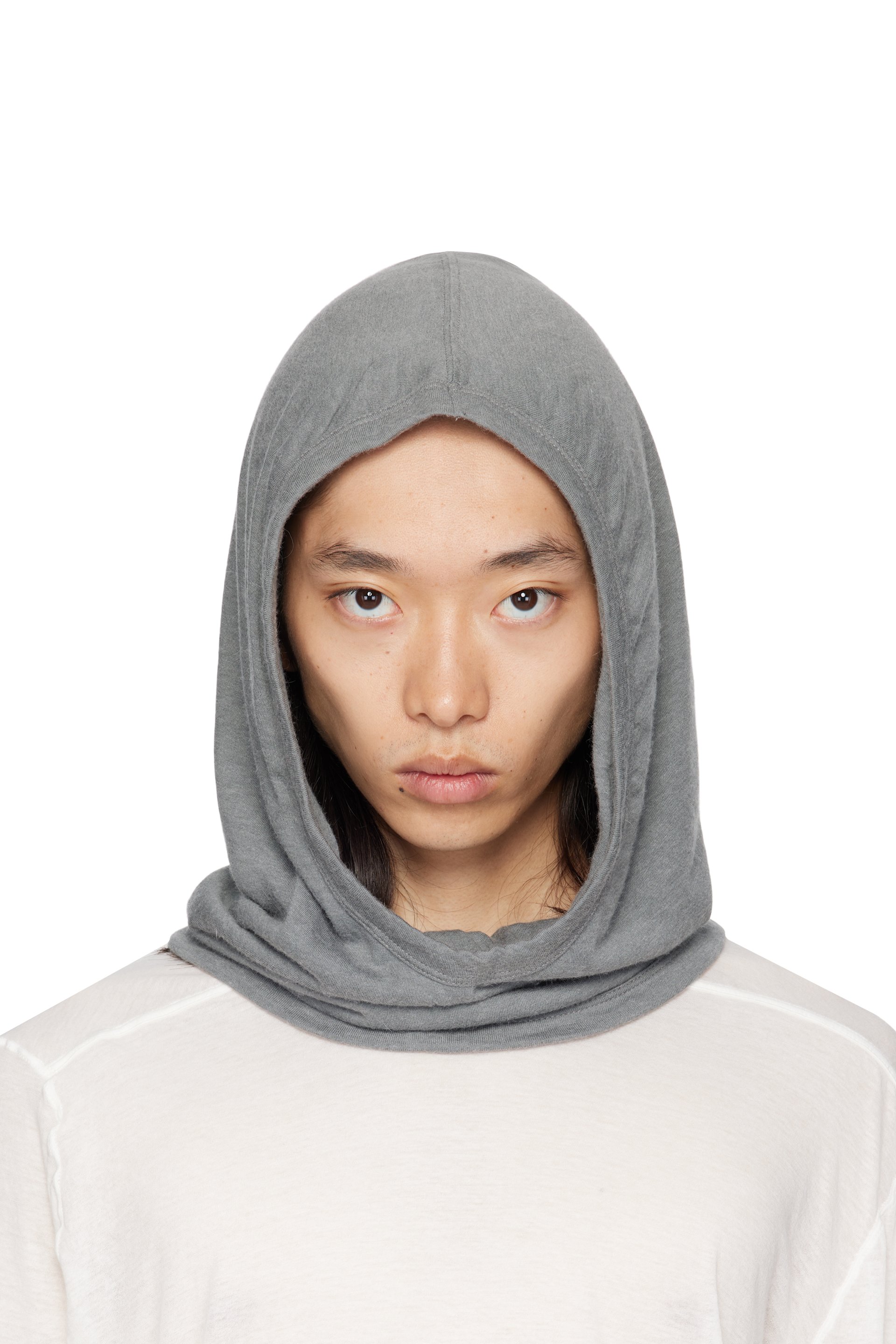 Rick Owens - Gray Concordians Knit Hood