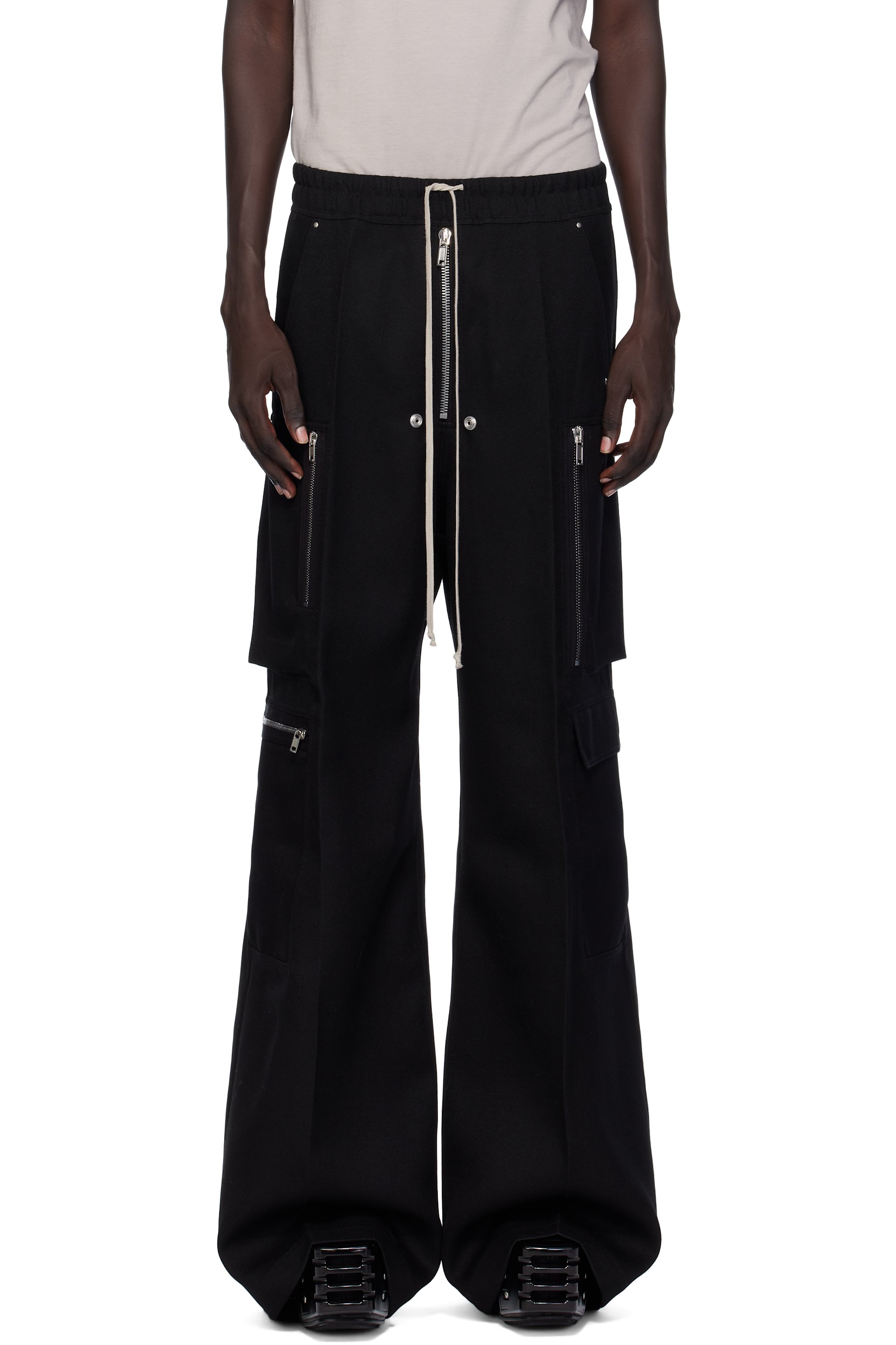 Black Concordians Cargobelas Cargo Pants by Rick Owens on Sale