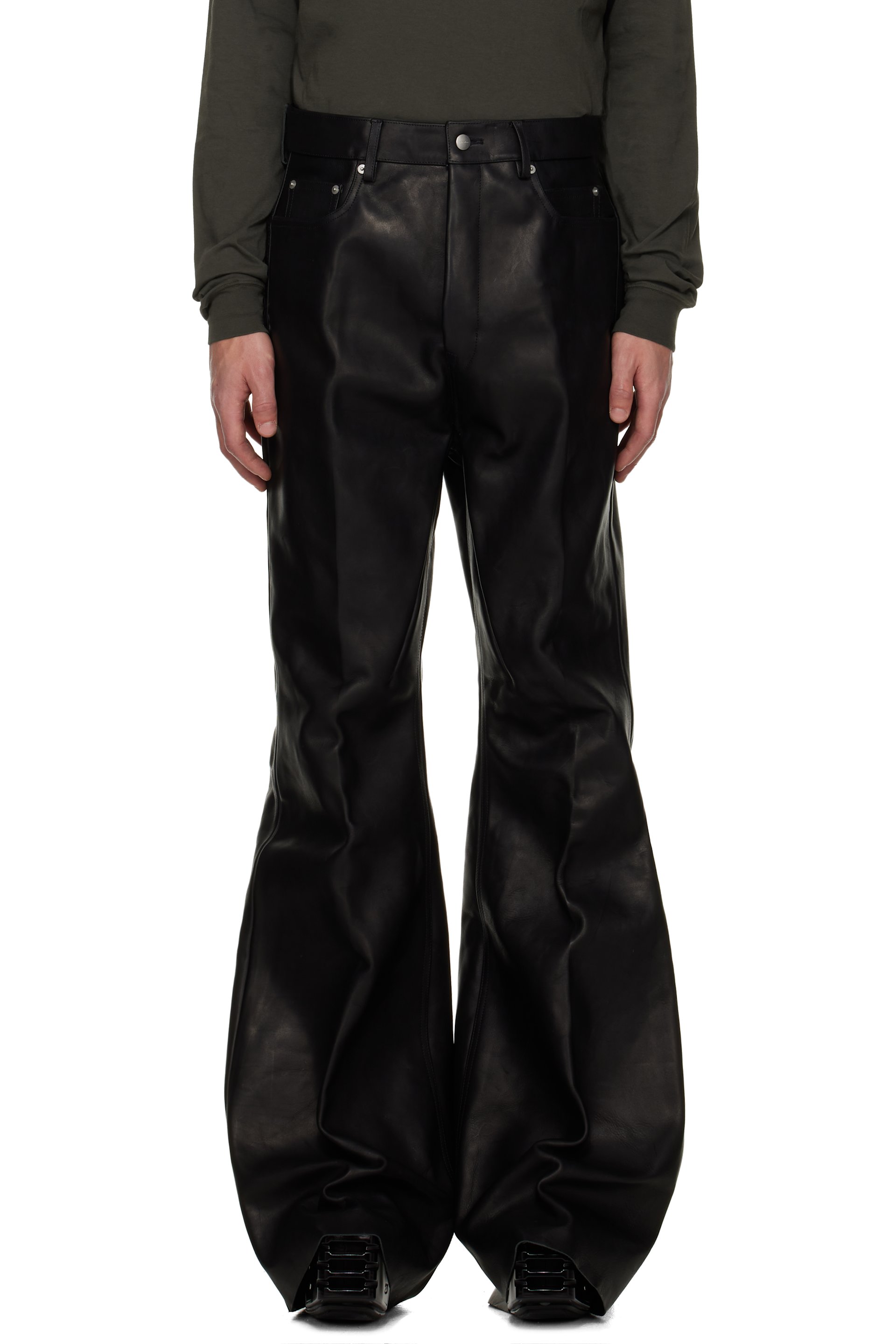 Rick Owens - Black Concordians Bolan Leather Pants