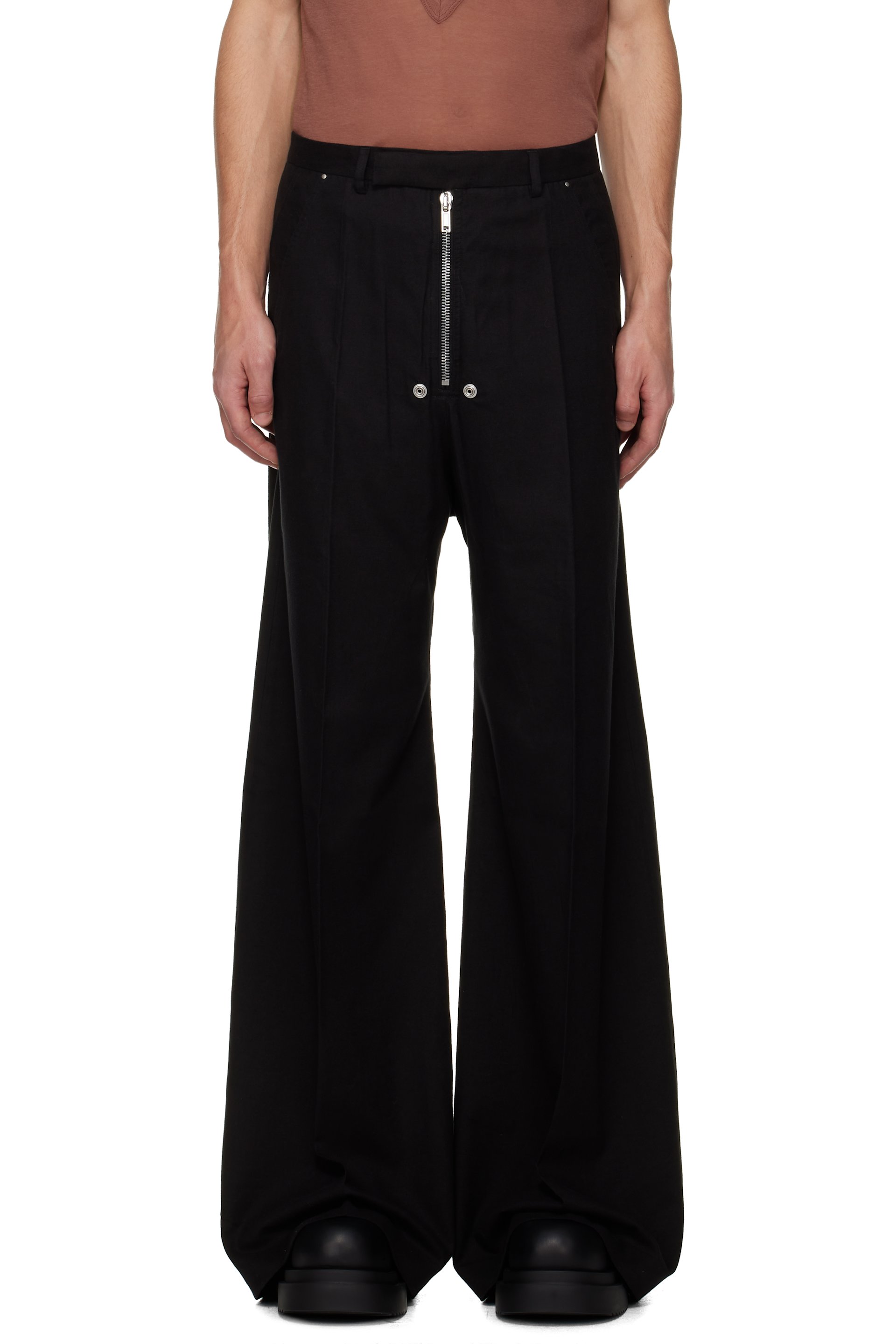 Rick Owens - Pantalon façon costume ample noir à glissière Bela - Concordians