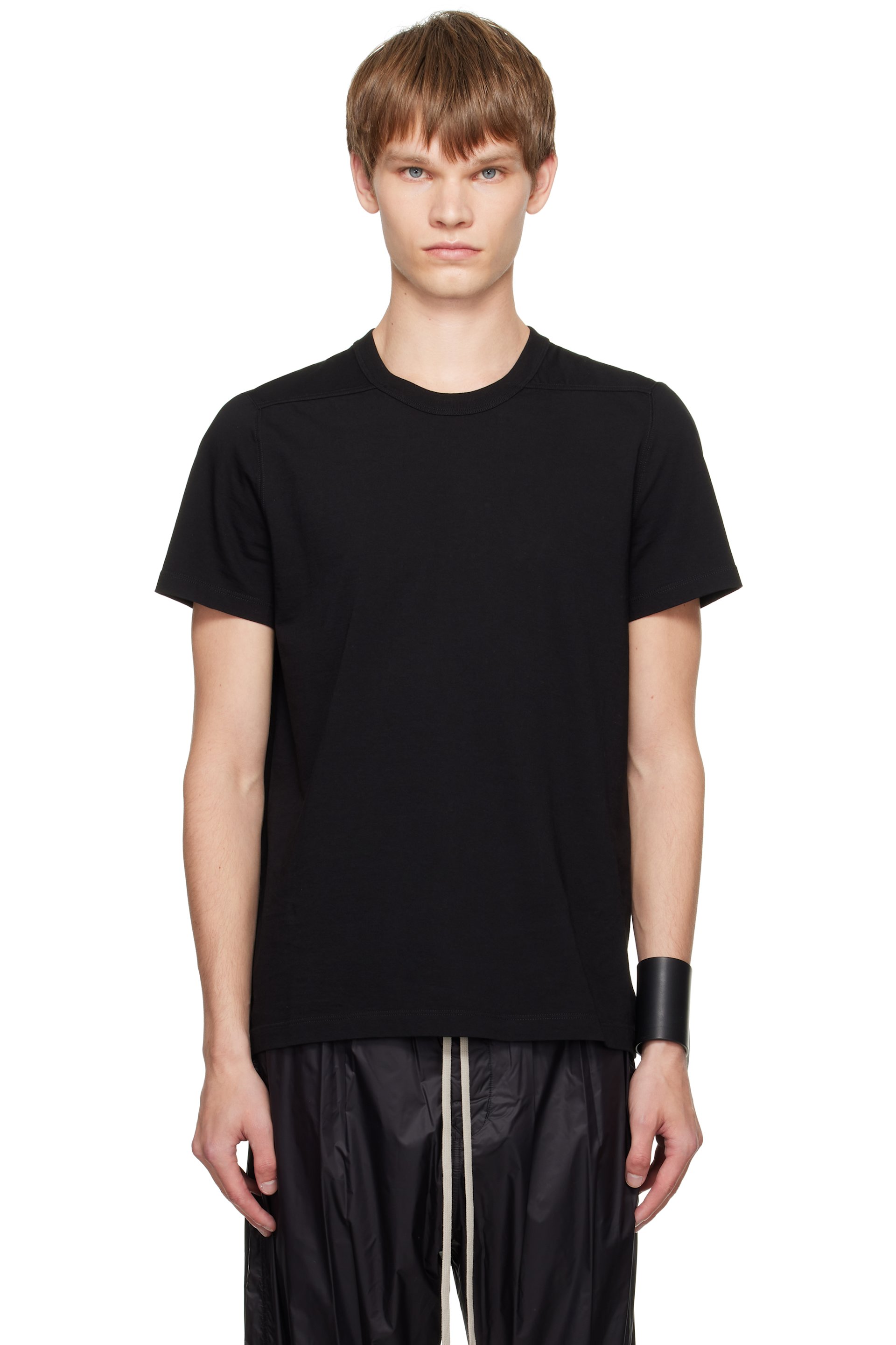 Rick Owens - T-shirt à manches courtes noir à couture horizontale aux épaules - Concordians