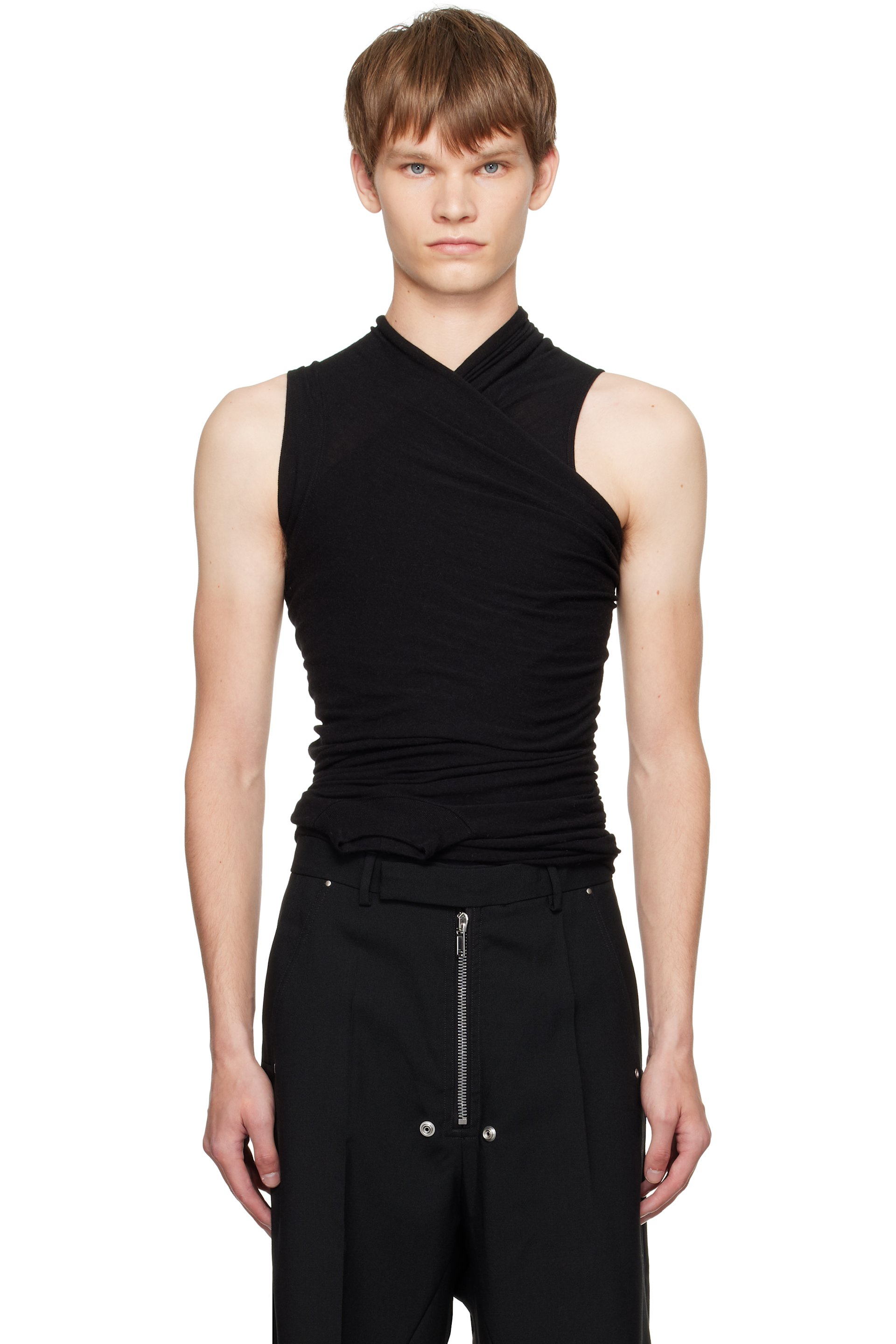 Rick Owens - Débardeur noir à assemblage Banana - Concordians Hollywood