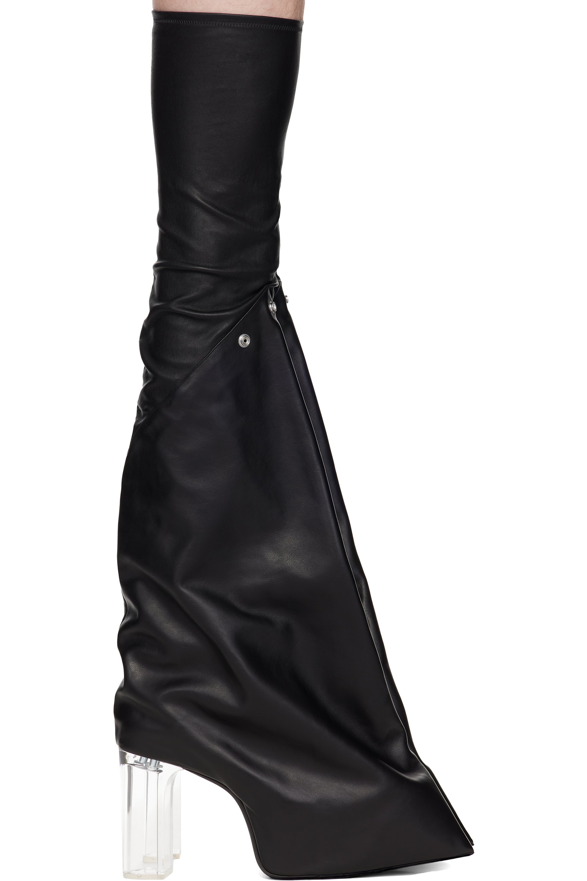 Rick Owens - Black Concordians Taco Kiss Boots