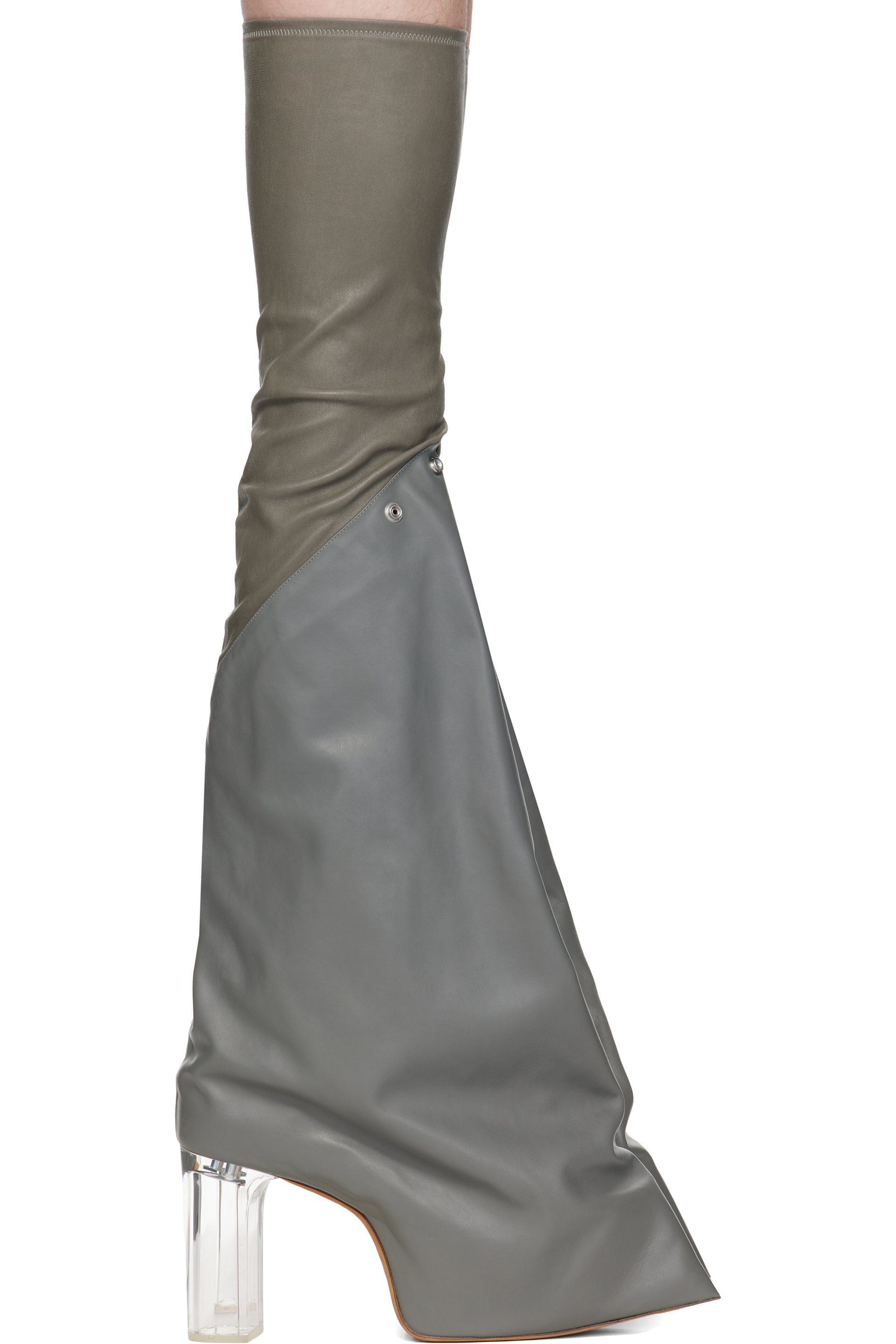 Rick Owens - Bottes Taco Kiss grises - Concordians