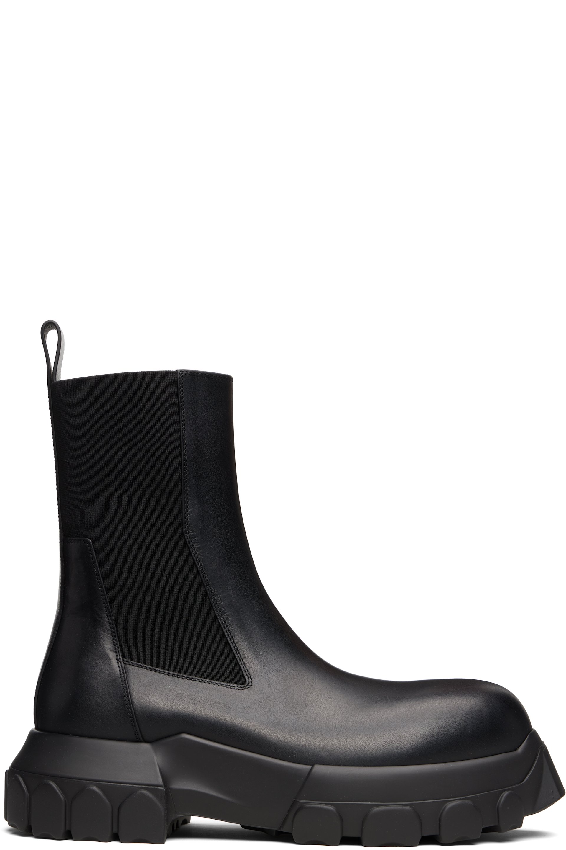 Rick Owens - Bottes chelsea noires à semelle Tractor et à bout Bozo - Concordians