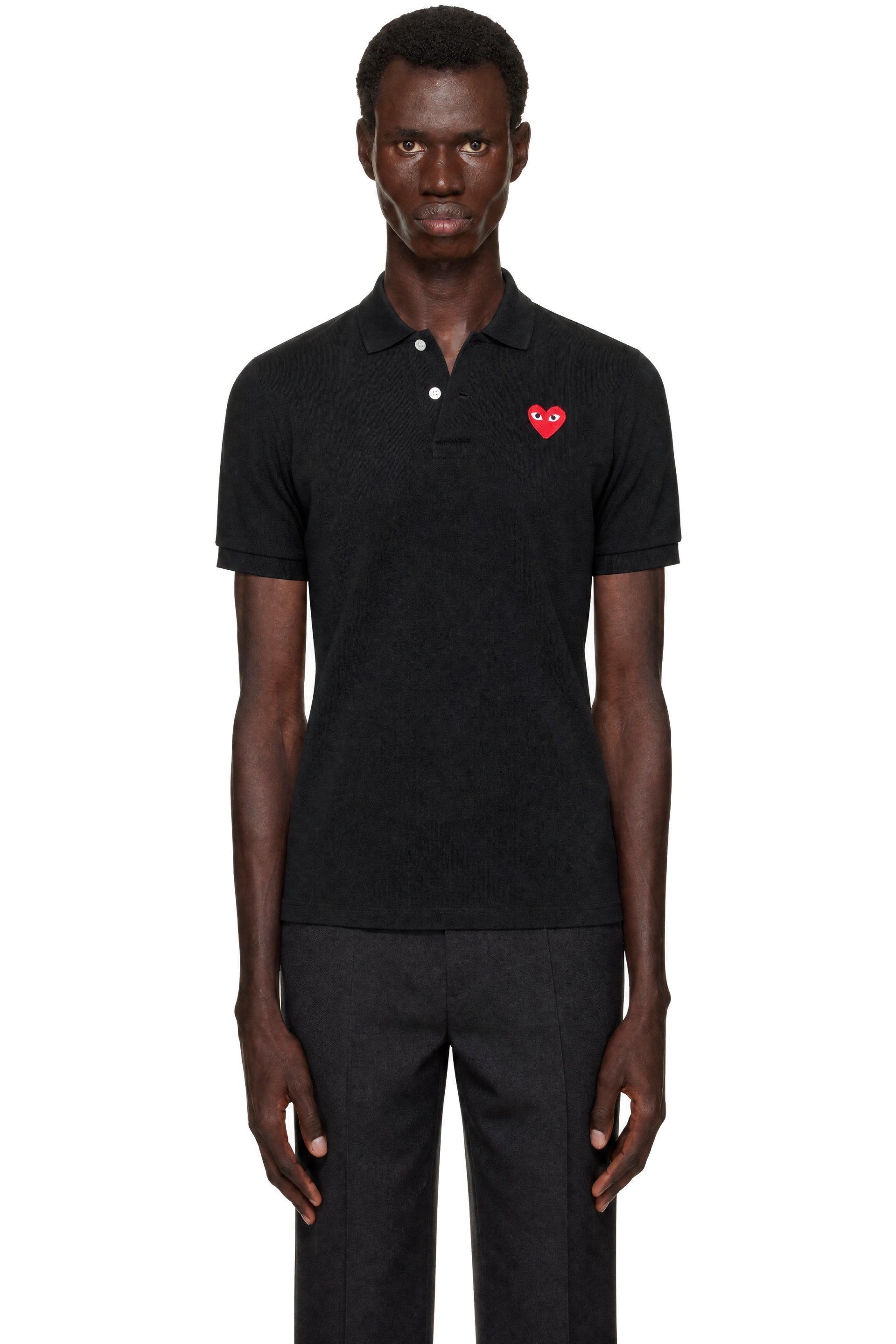COMME des GARÇONS PLAY - Black Emblem Red Heart Polo