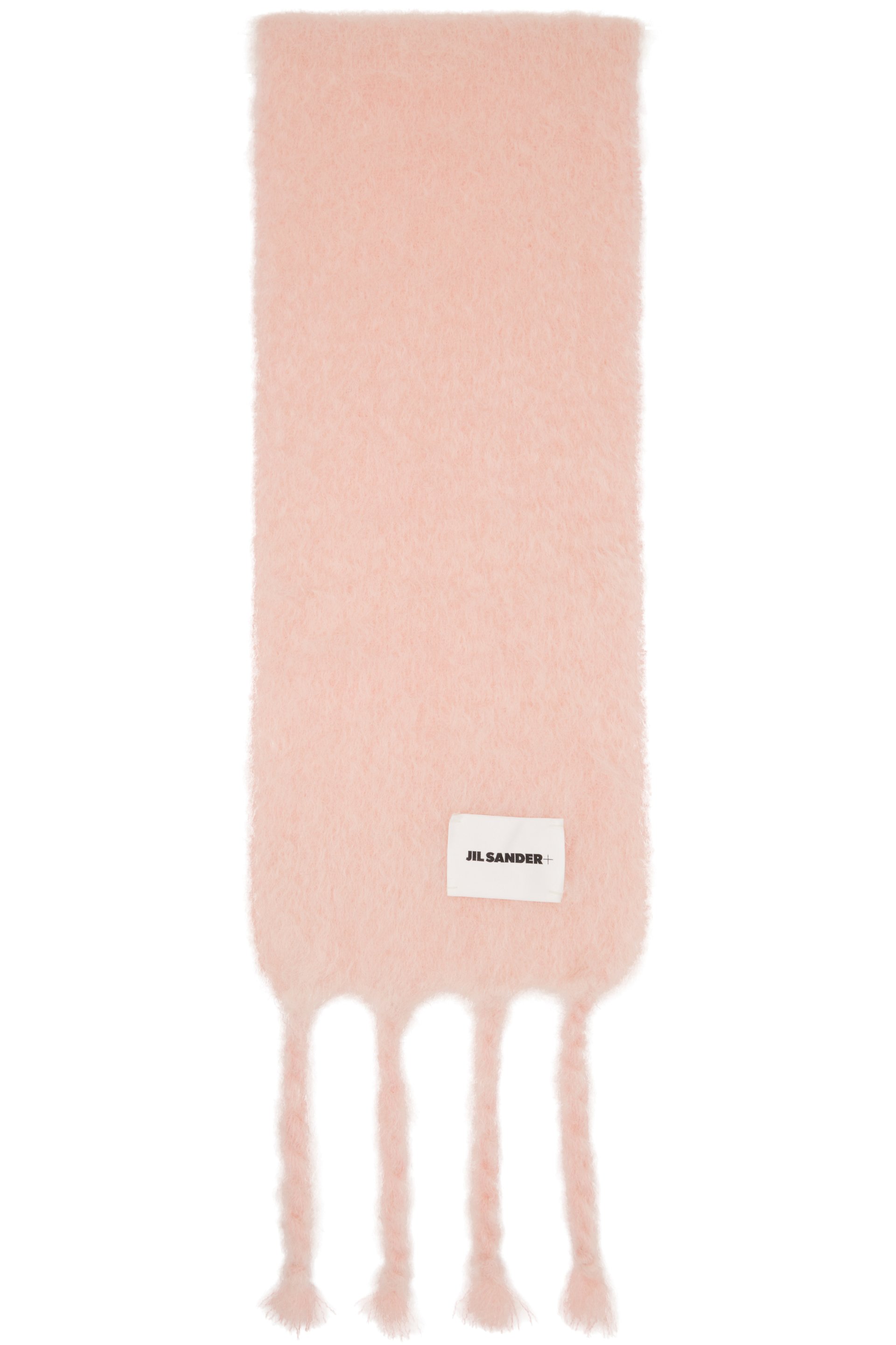 Jil Sander - Écharpe étroite rose en laine mélangée