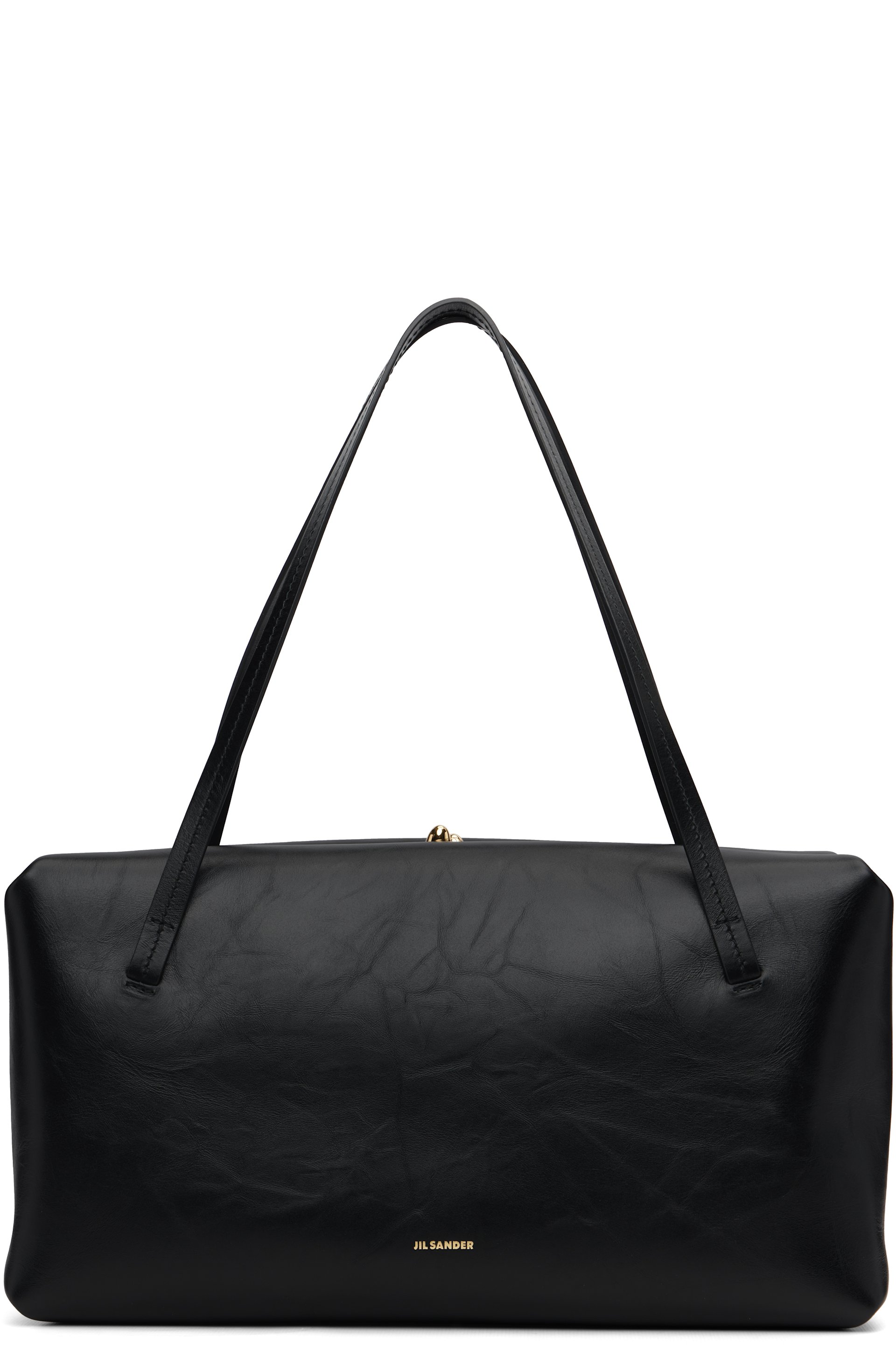 Jil Sander - Moyen sac rembourré noir à fermoir Goji