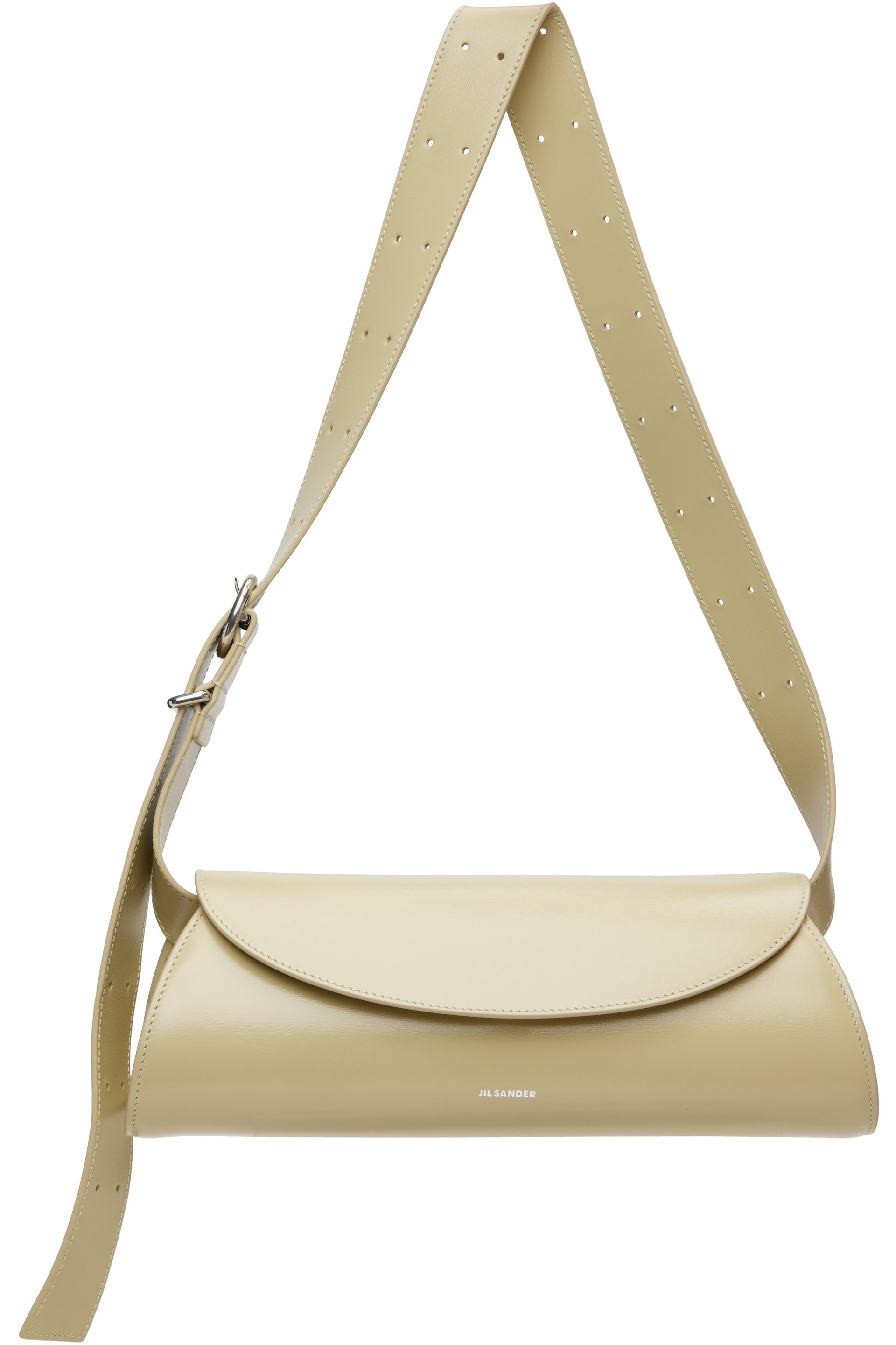 Jil Sander - Petit sac beige à boucle Cannolo