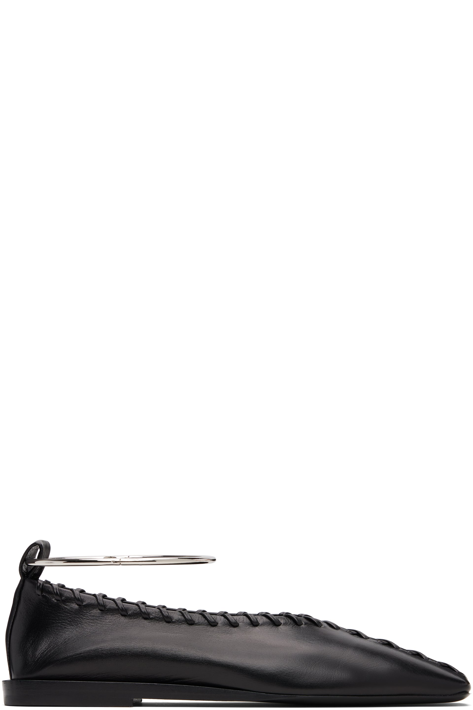Jil Sander - Ballerines noires à bracelet de cheville