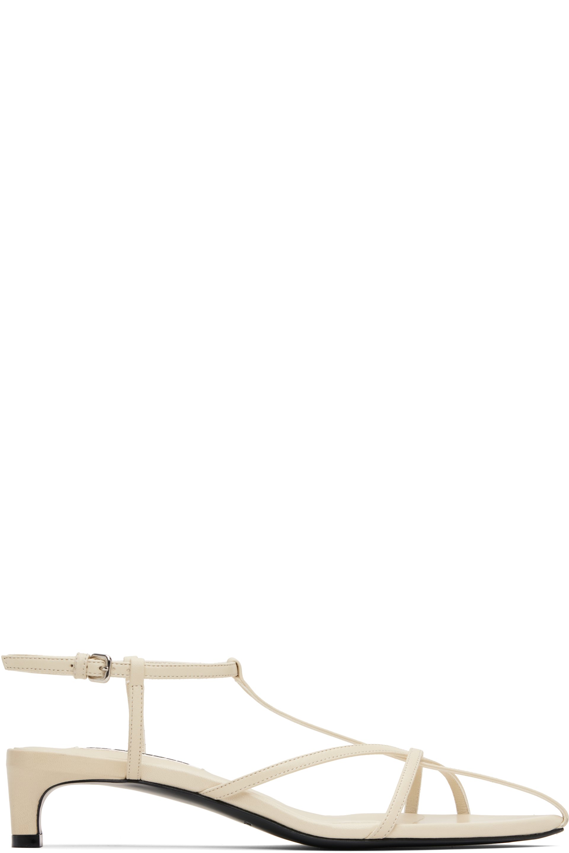 Jil Sander - Sandales de style spartiate à talon blanc cassé
