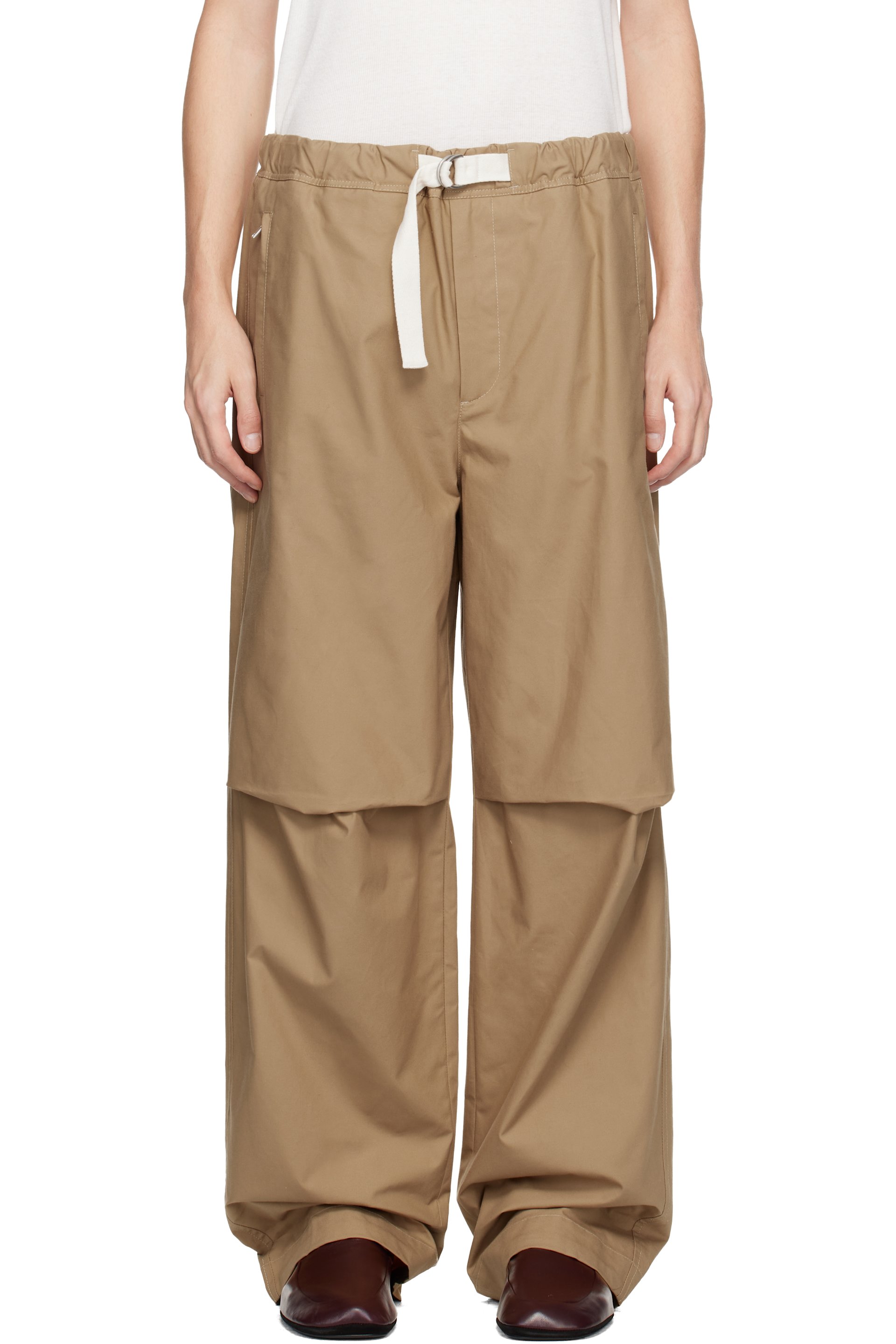 Jil Sander - Pantalon beige en coton