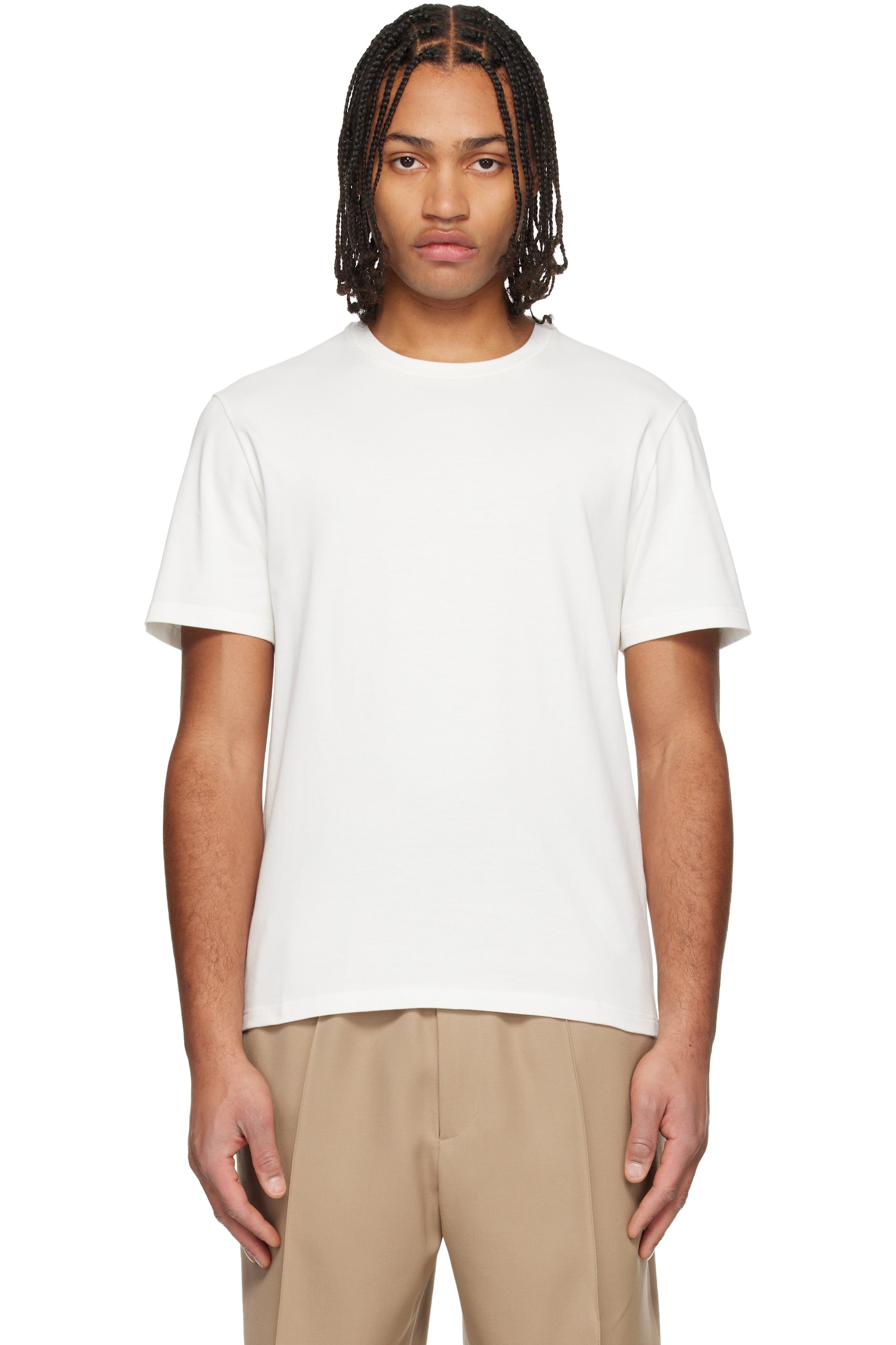 Jil Sander - T-shirt blanc à écusson à logo